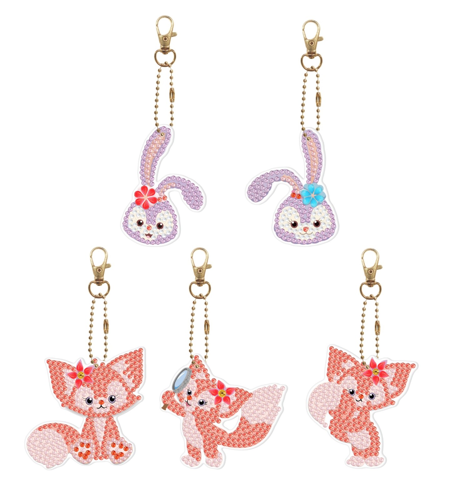 Creative diamond painting DIY keychain single-sided dot diamond Christmas sticker diamond keychain Easter keychain pendant