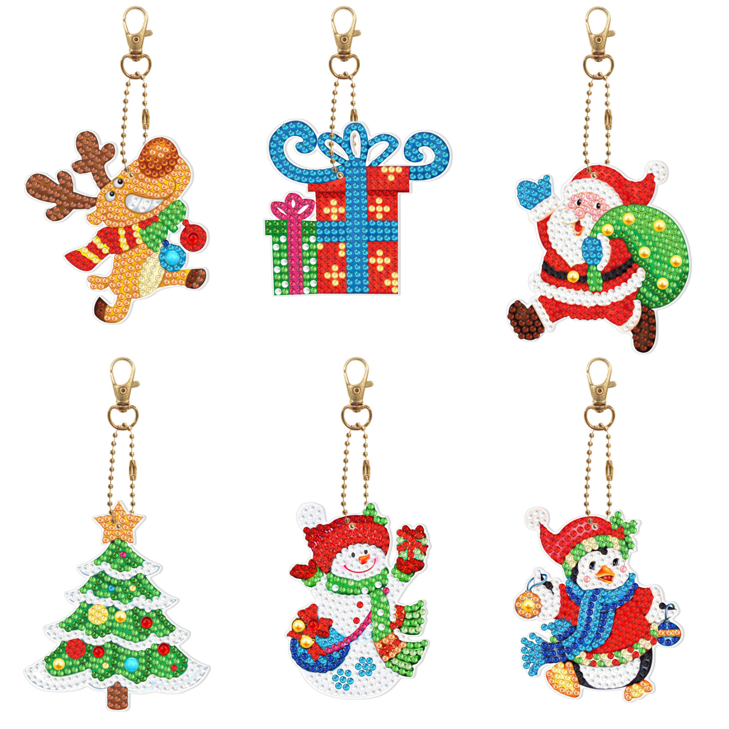Diamond painting DIY keychain Christmas style keychain handmade diamond pasting Easter keychain Spring Festival diamond painting