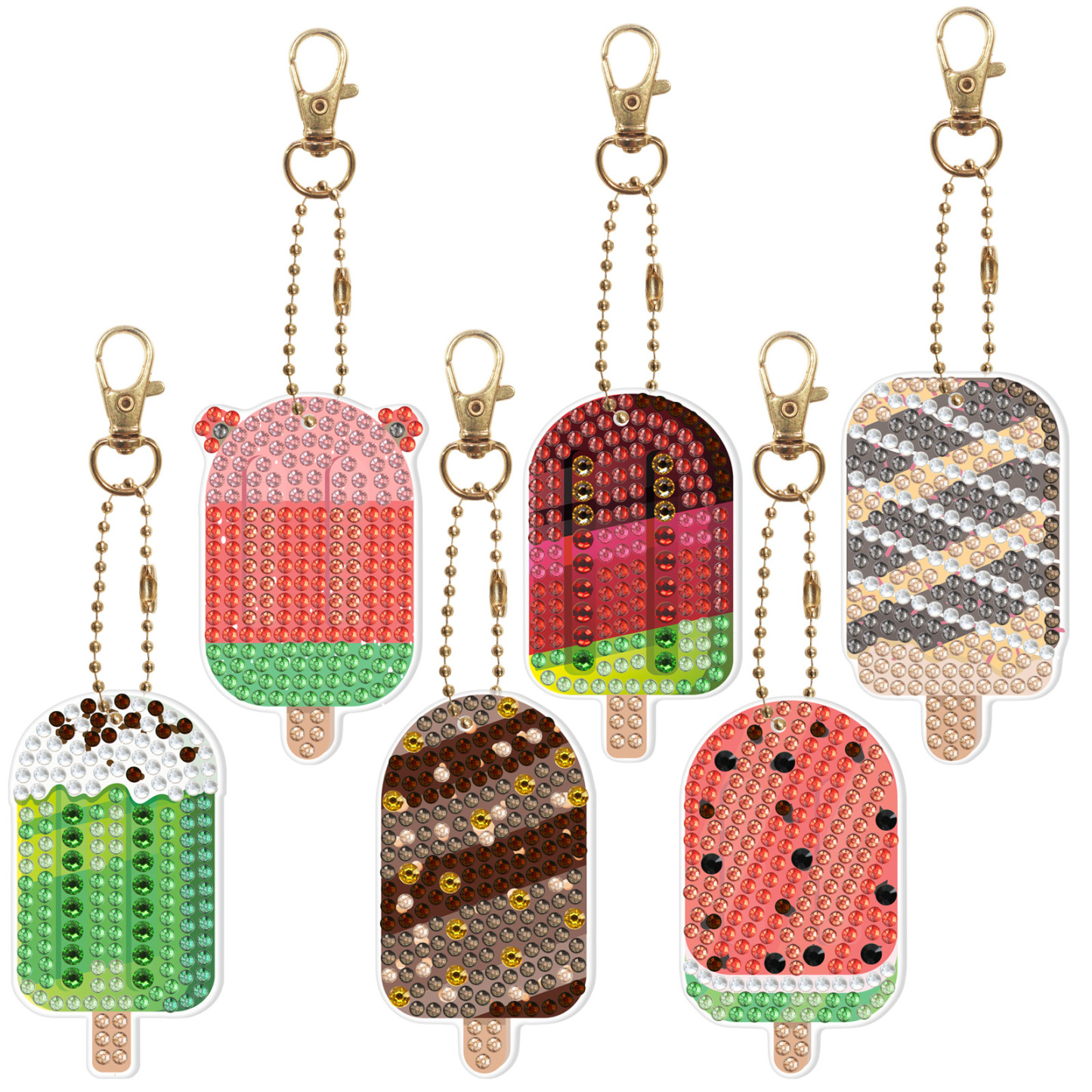 Diamond painting DIY keychain Christmas style keychain handmade diamond pasting Easter keychain Spring Festival diamond painting