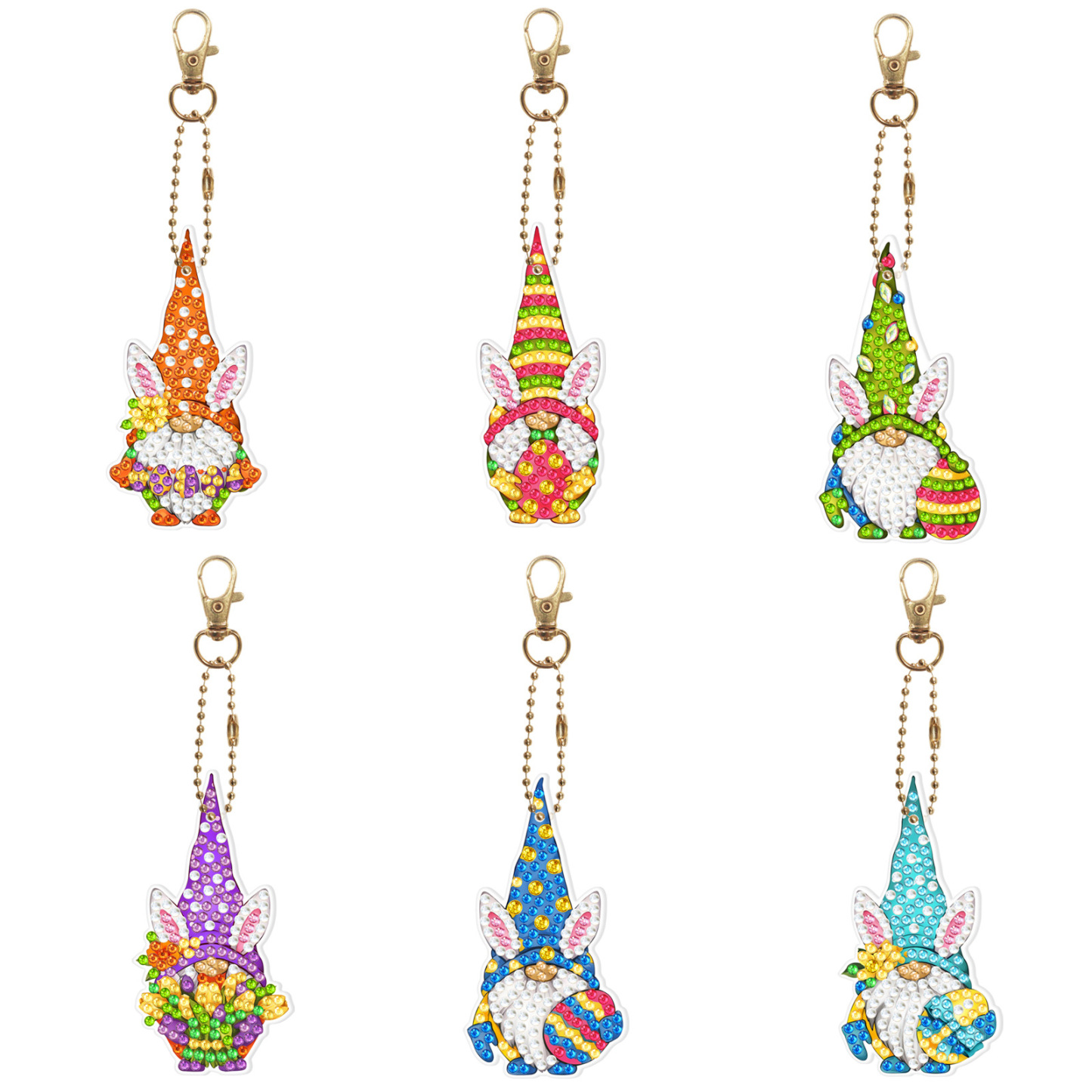 Diamond painting DIY keychain Christmas style keychain handmade diamond pasting Easter keychain Spring Festival diamond painting