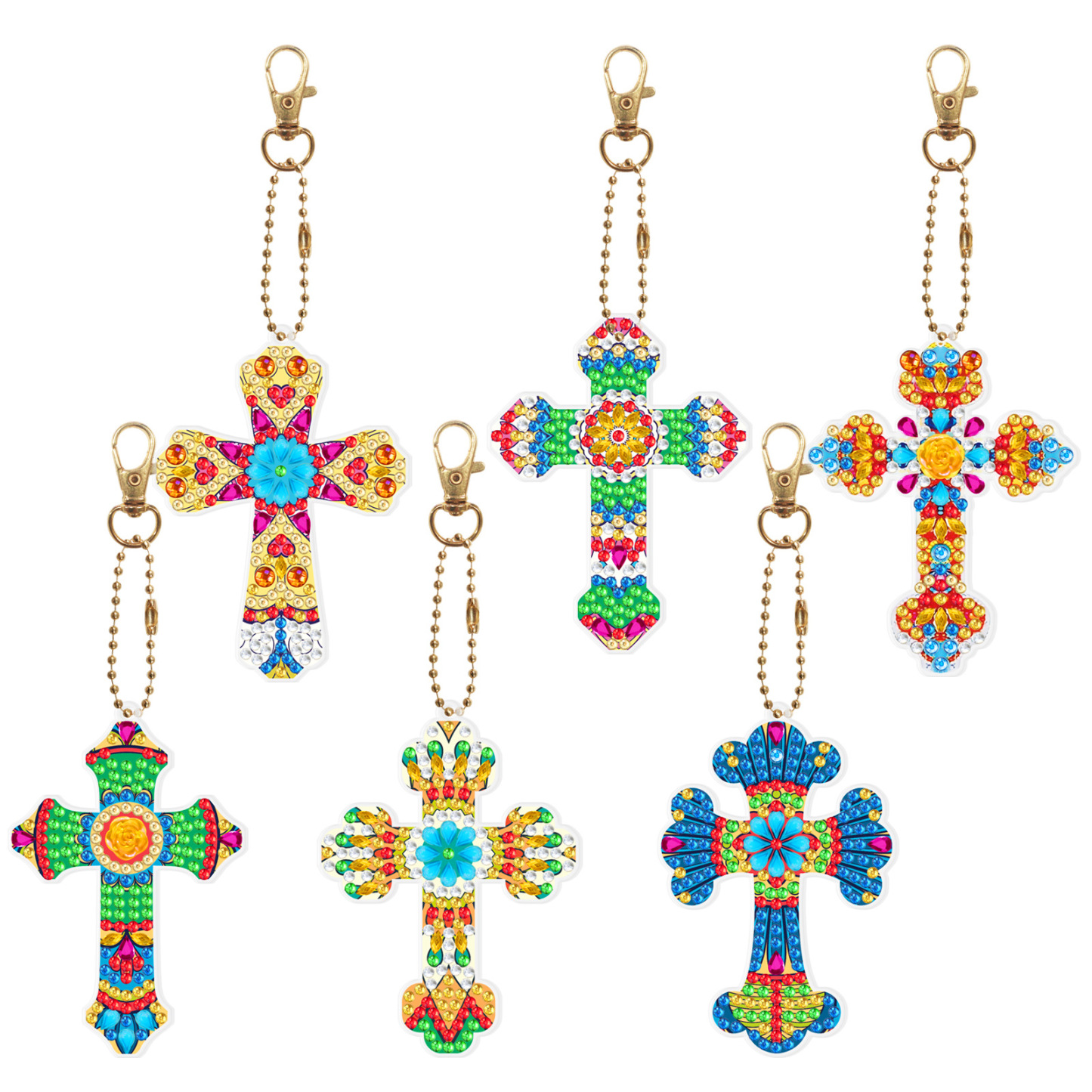 Diamond painting DIY keychain Christmas style keychain handmade diamond pasting Easter keychain Spring Festival diamond painting