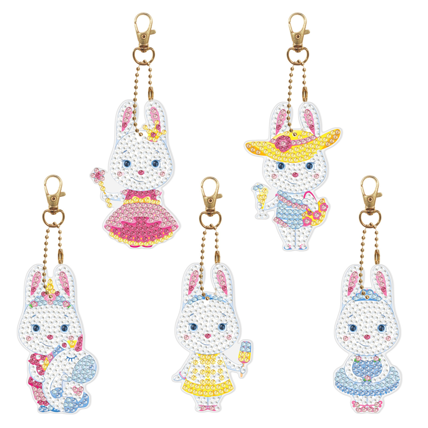 Diamond painting DIY keychain Christmas style keychain handmade diamond pasting Easter keychain Spring Festival diamond painting