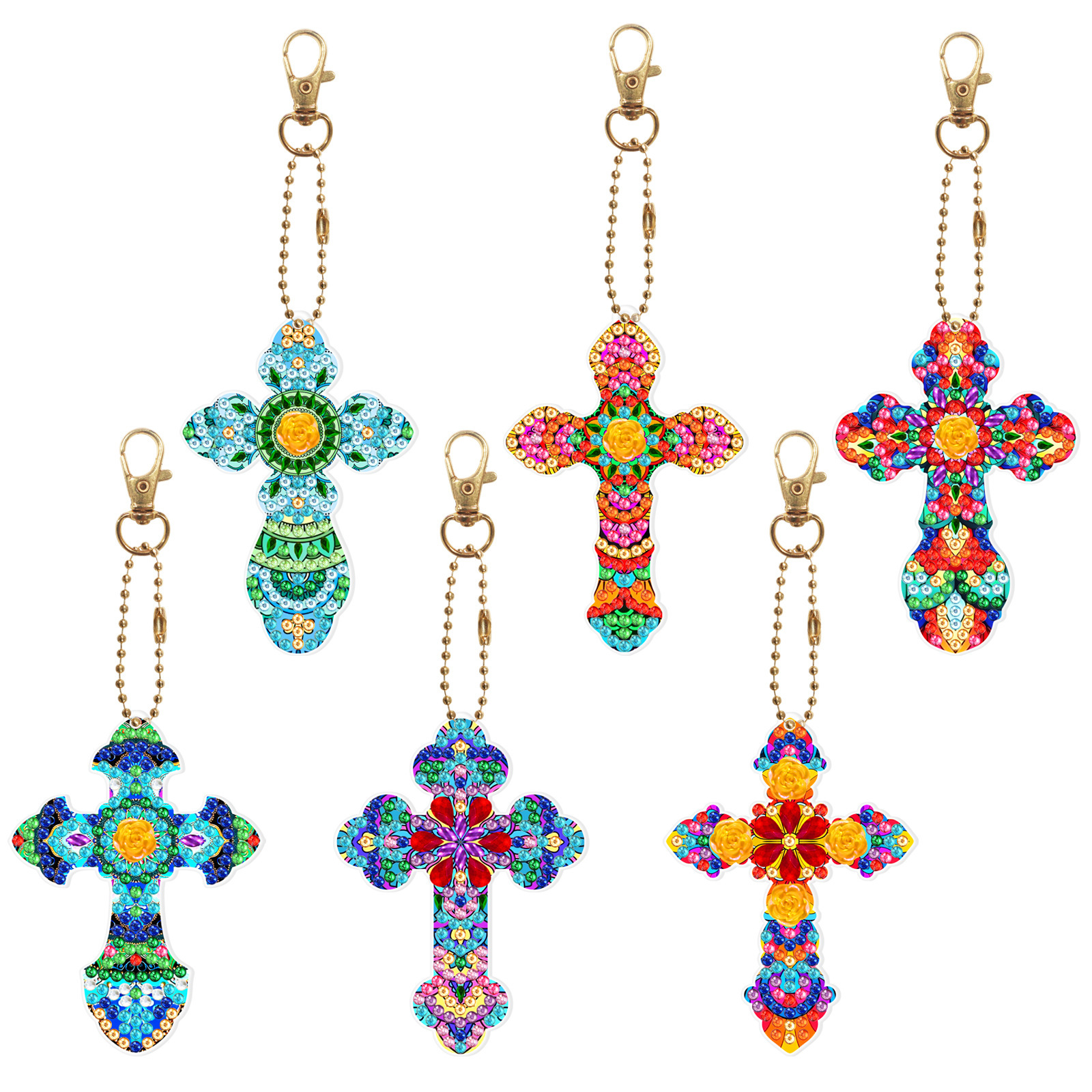 Diamond painting DIY keychain Christmas style keychain handmade diamond pasting Easter keychain Spring Festival diamond painting