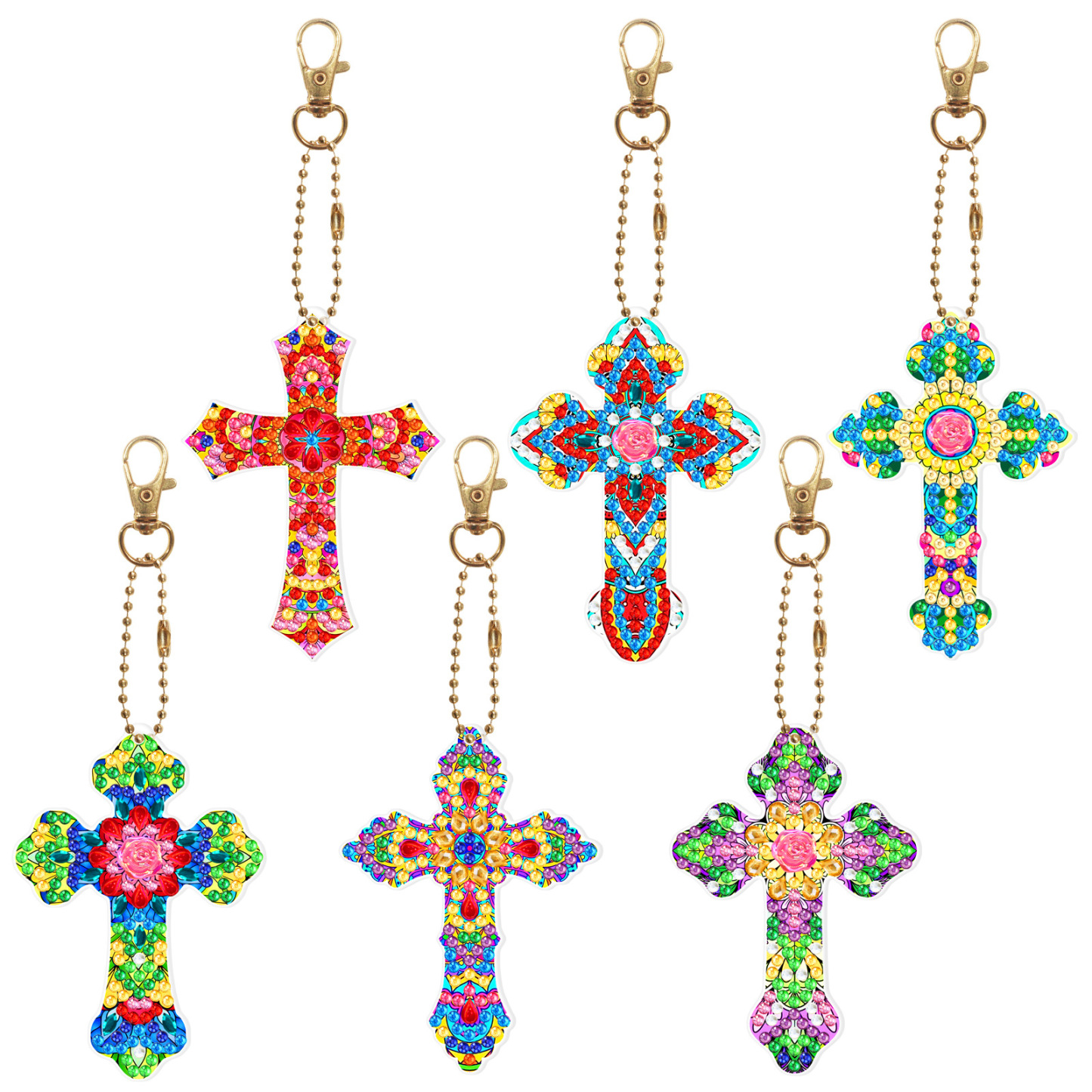 Diamond painting DIY keychain Christmas style keychain handmade diamond pasting Easter keychain Spring Festival diamond painting