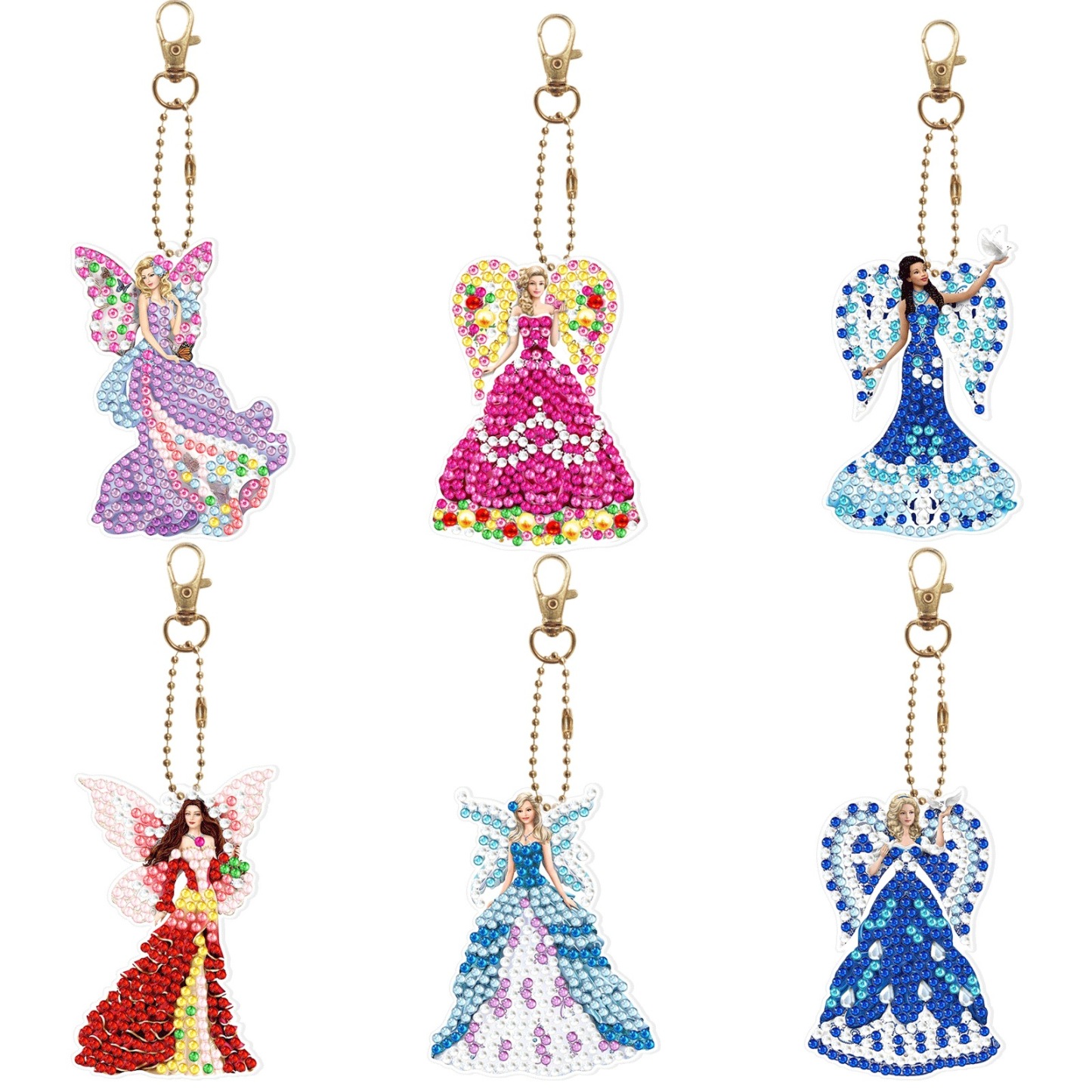 Diamond painting DIY keychain Christmas style keychain handmade diamond pasting Easter keychain Spring Festival diamond painting