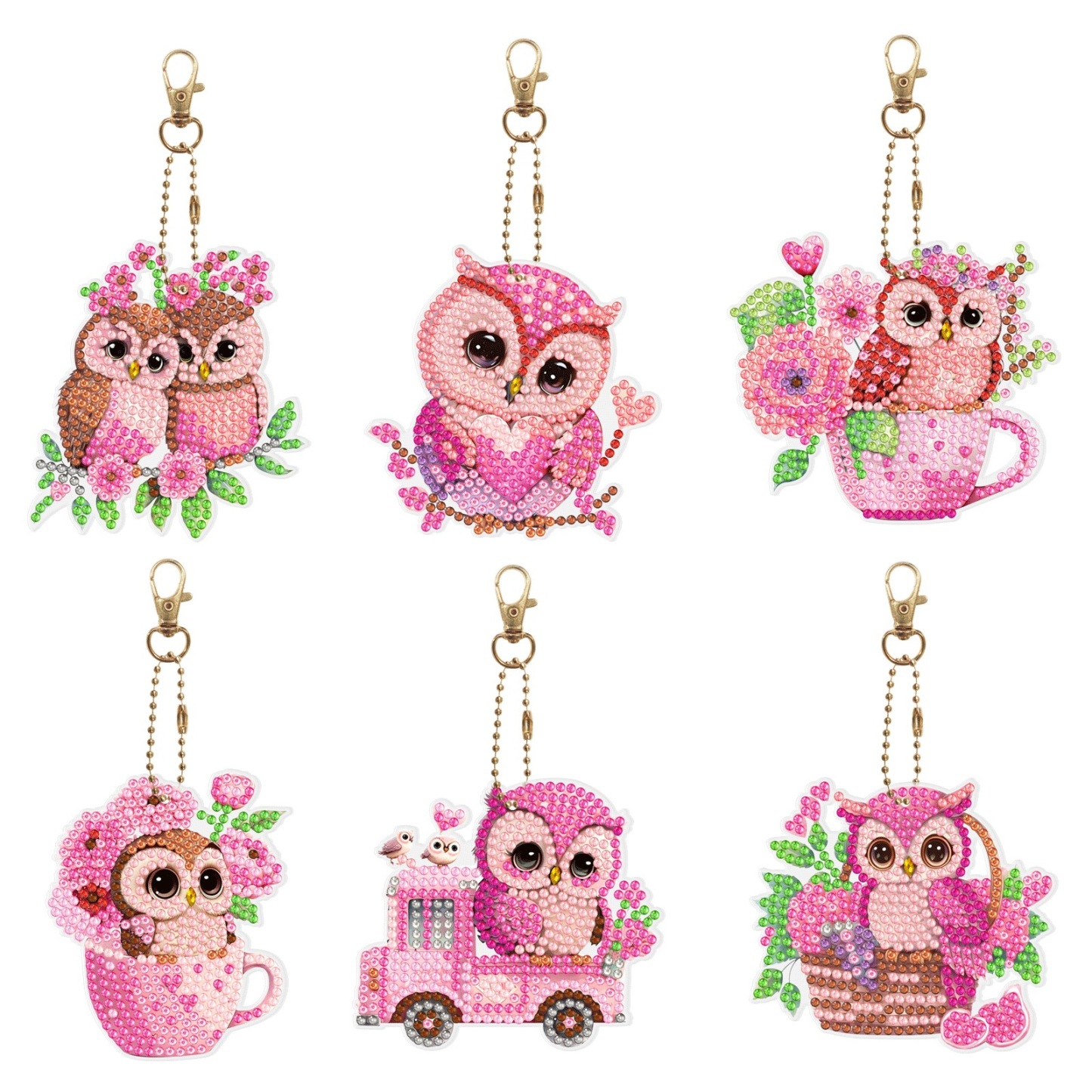 Diamond painting DIY keychain Christmas style keychain handmade diamond pasting Easter keychain Spring Festival diamond painting