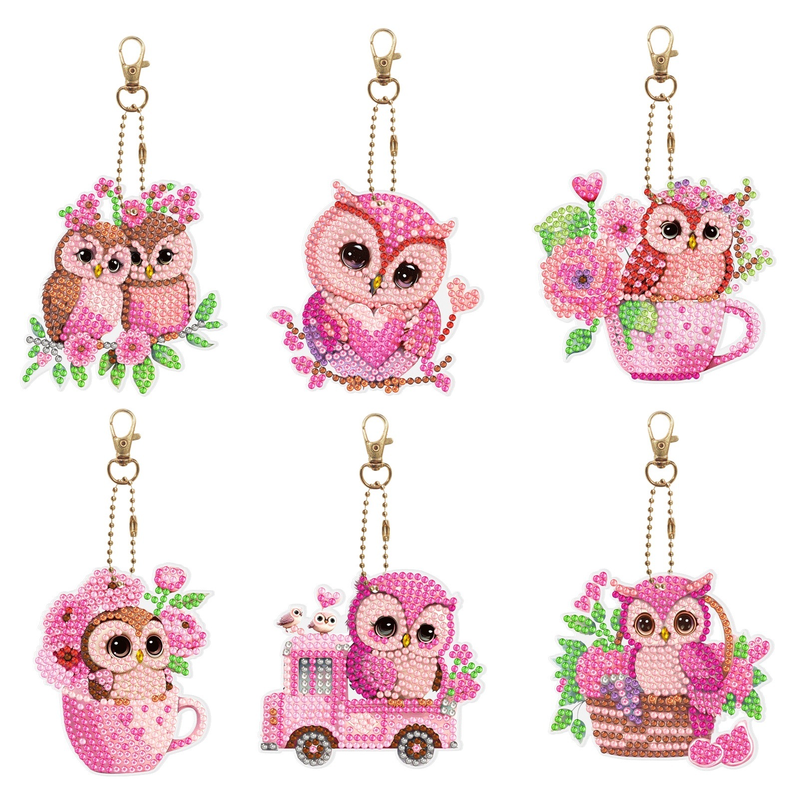 Diamond painting DIY keychain Christmas style keychain handmade diamond pasting Easter keychain Spring Festival diamond painting