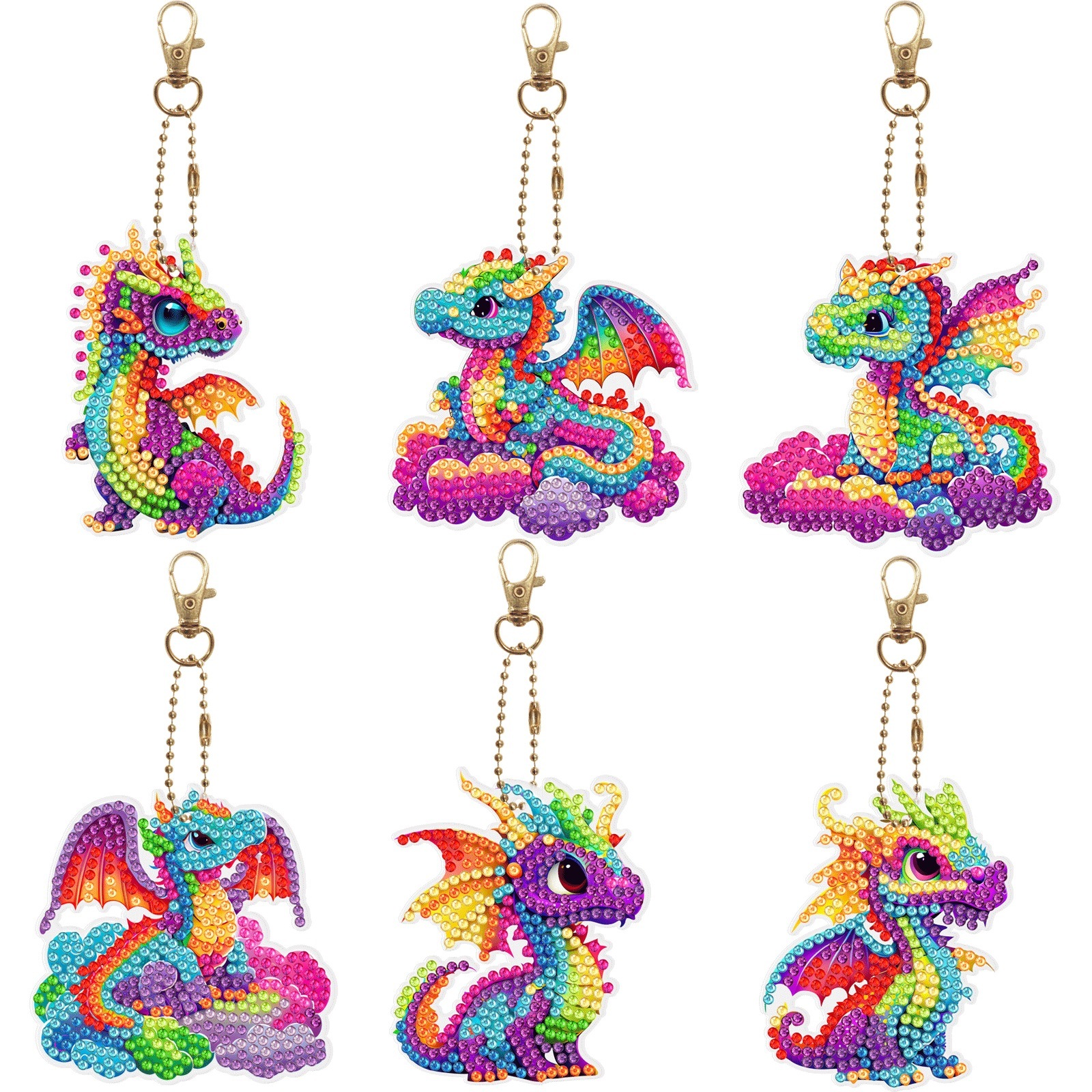 Diamond painting DIY keychain Christmas style keychain handmade diamond pasting Easter keychain Spring Festival diamond painting