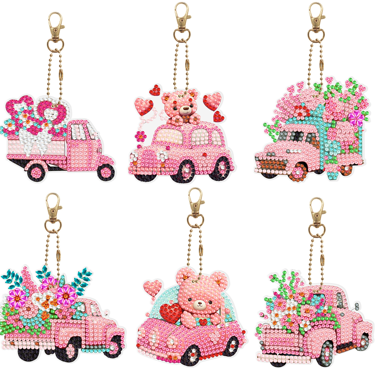 Diamond painting DIY keychain Christmas style keychain handmade diamond pasting Easter keychain Spring Festival diamond painting