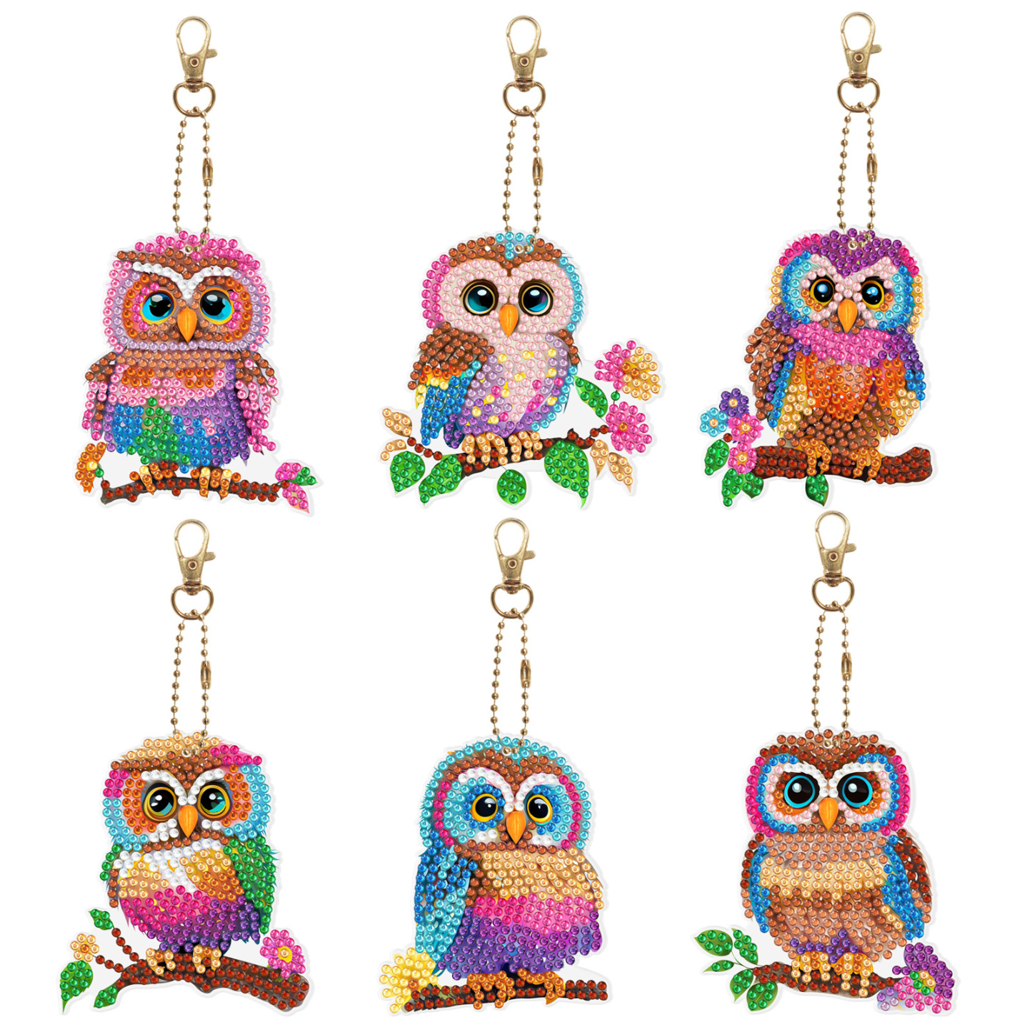 Diamond painting DIY keychain Christmas style keychain handmade diamond pasting Easter keychain Spring Festival diamond painting