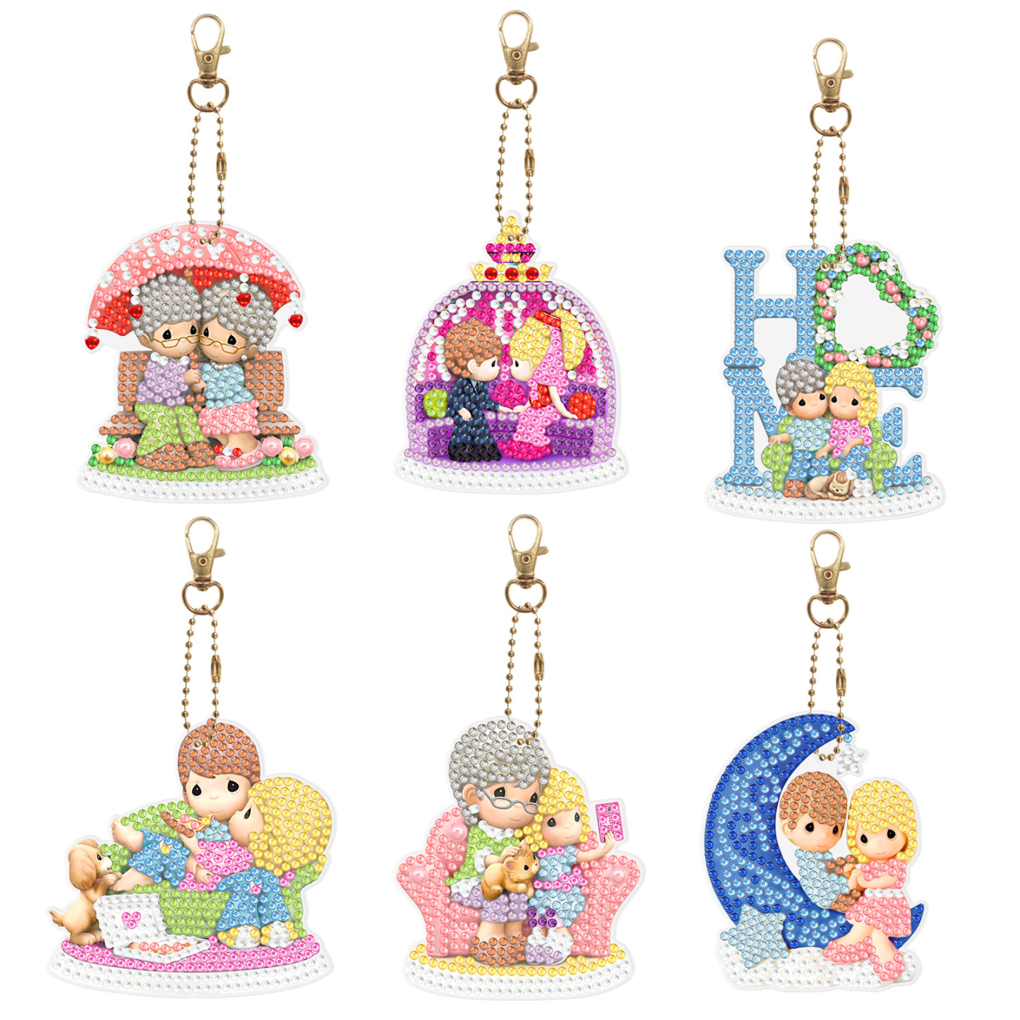 Diamond painting DIY keychain Christmas style keychain handmade diamond pasting Easter keychain Spring Festival diamond painting