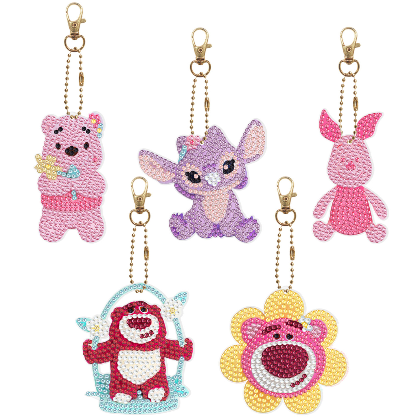 Diamond painting DIY keychain Christmas style keychain handmade diamond pasting Easter keychain Spring Festival diamond painting