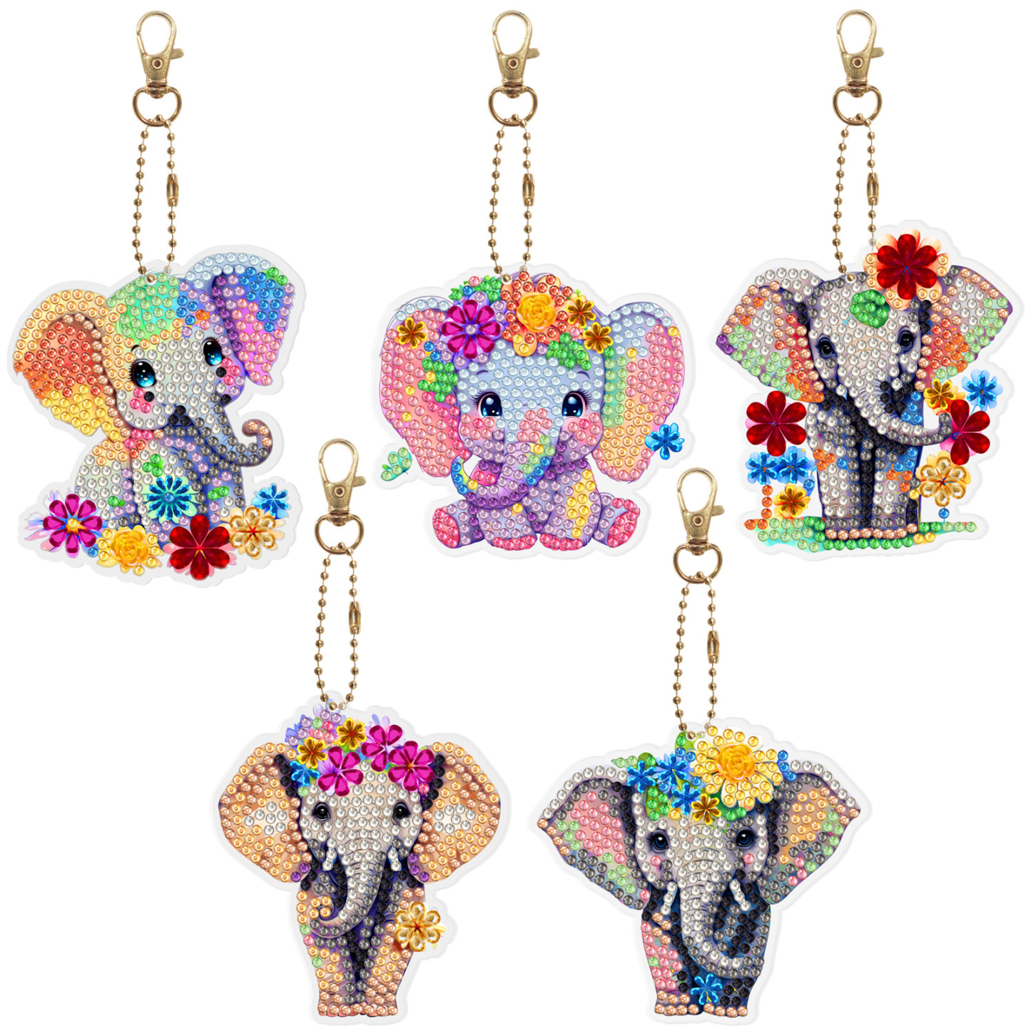 Diamond painting DIY keychain Christmas style keychain handmade diamond pasting Easter keychain Spring Festival diamond painting