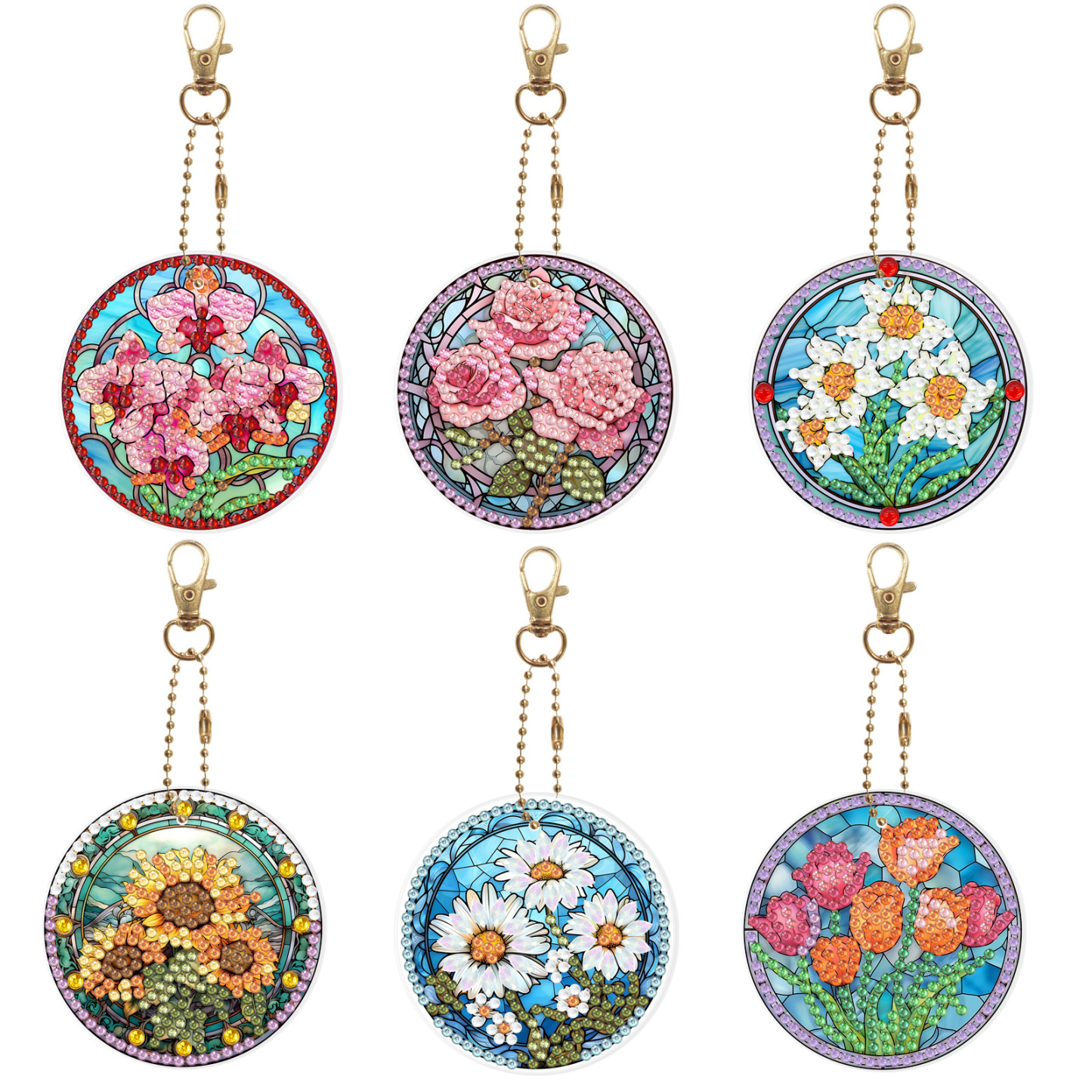 Diamond painting DIY keychain Christmas style keychain handmade diamond pasting Easter keychain Spring Festival diamond painting