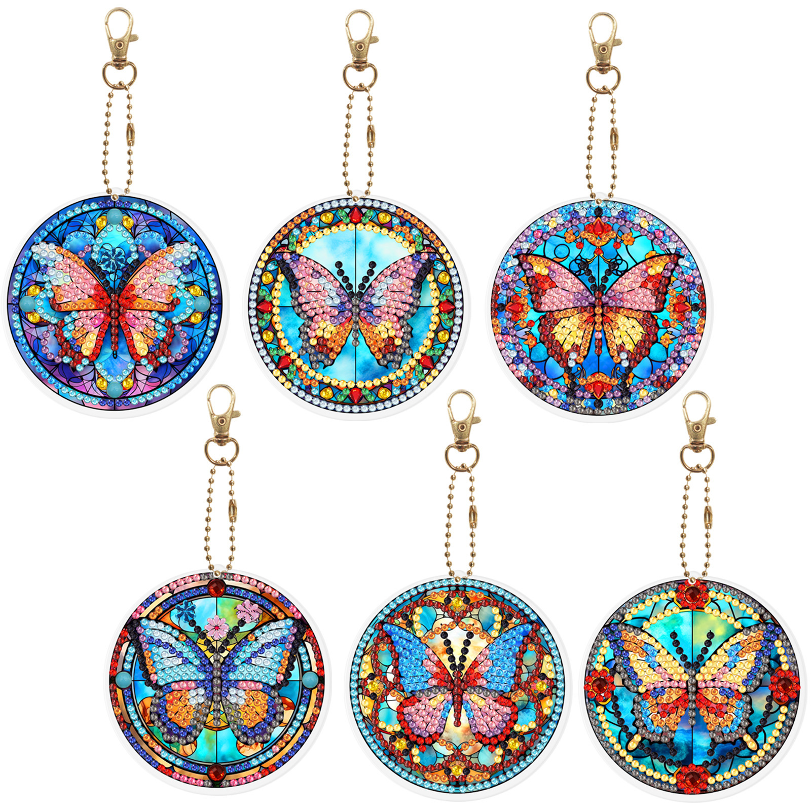 Diamond painting DIY keychain Christmas style keychain handmade diamond pasting Easter keychain Spring Festival diamond painting