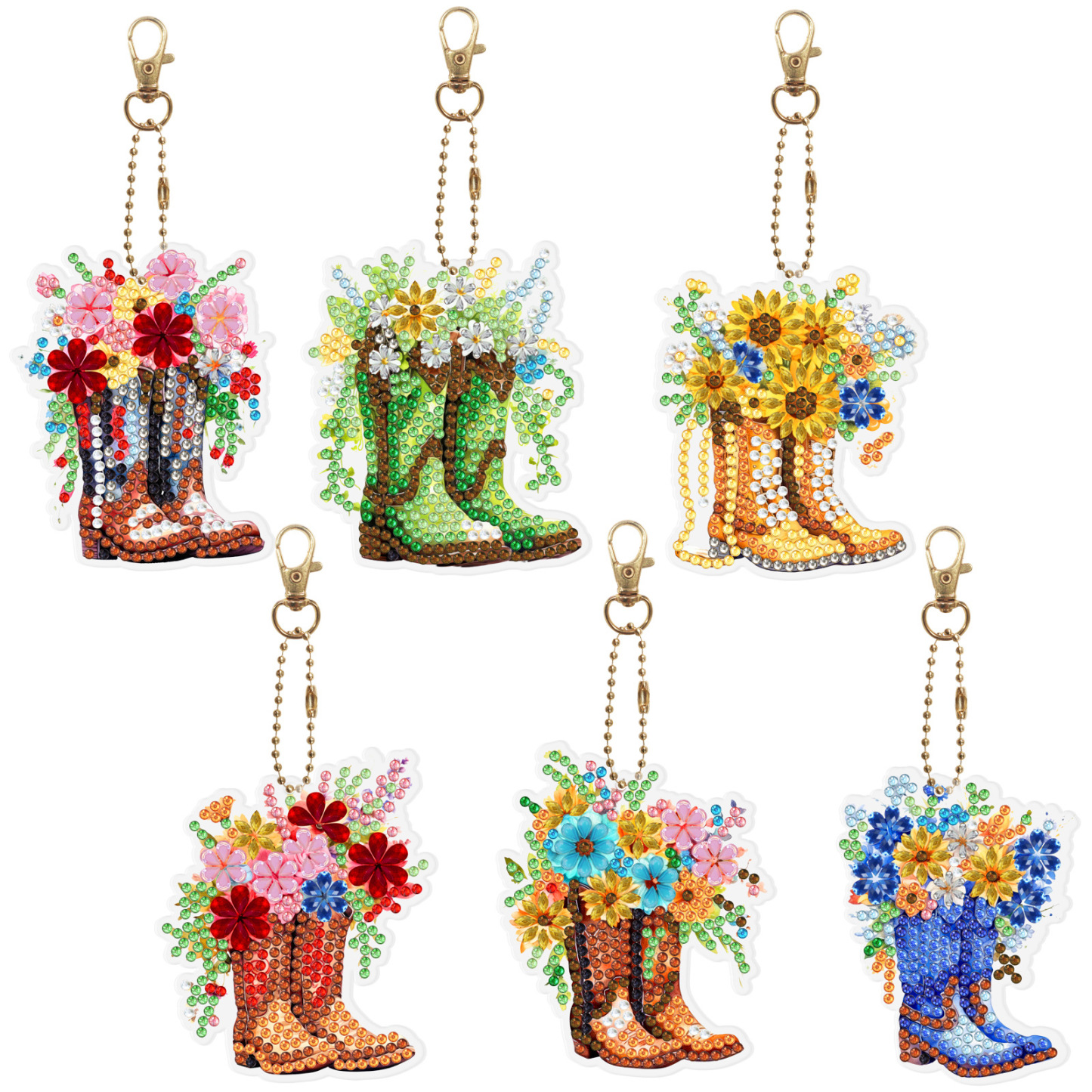 Diamond painting DIY keychain Christmas style keychain handmade diamond pasting Easter keychain Spring Festival diamond painting