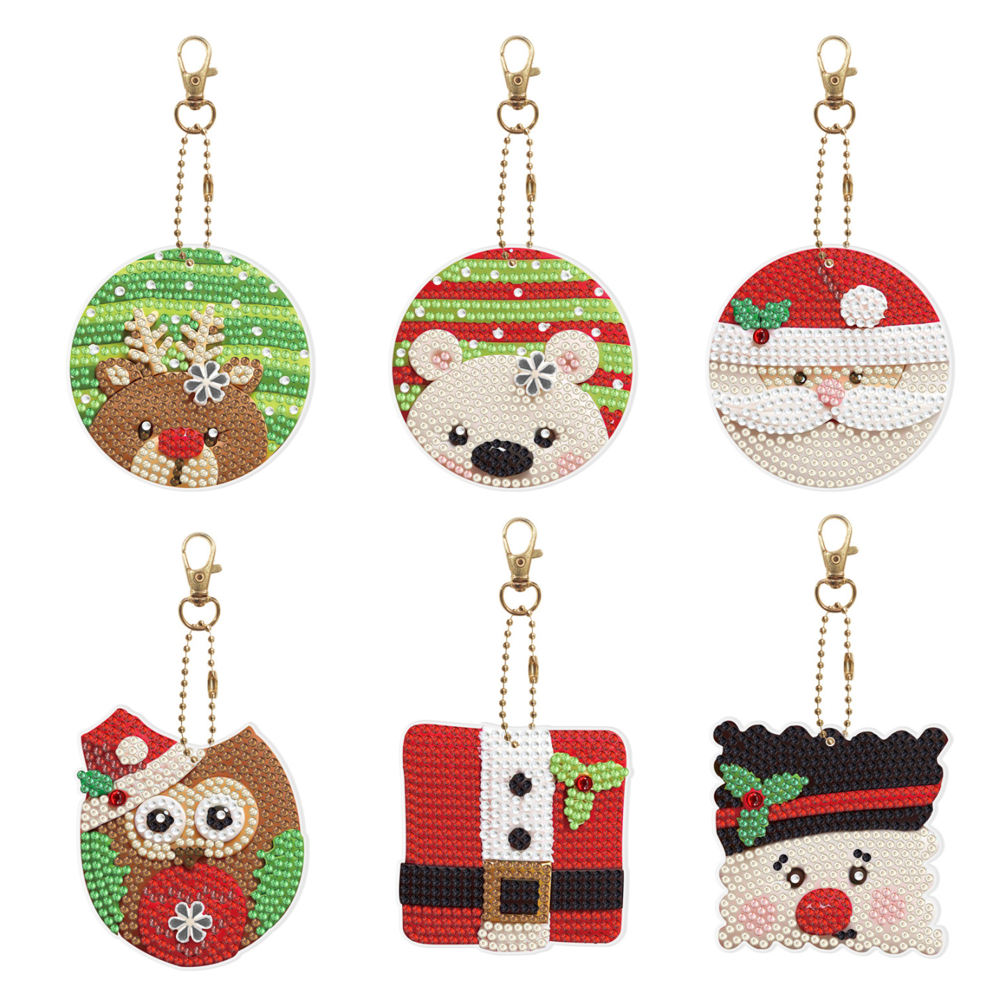 Diamond painting DIY keychain Christmas style keychain handmade diamond pasting Easter keychain Spring Festival diamond painting
