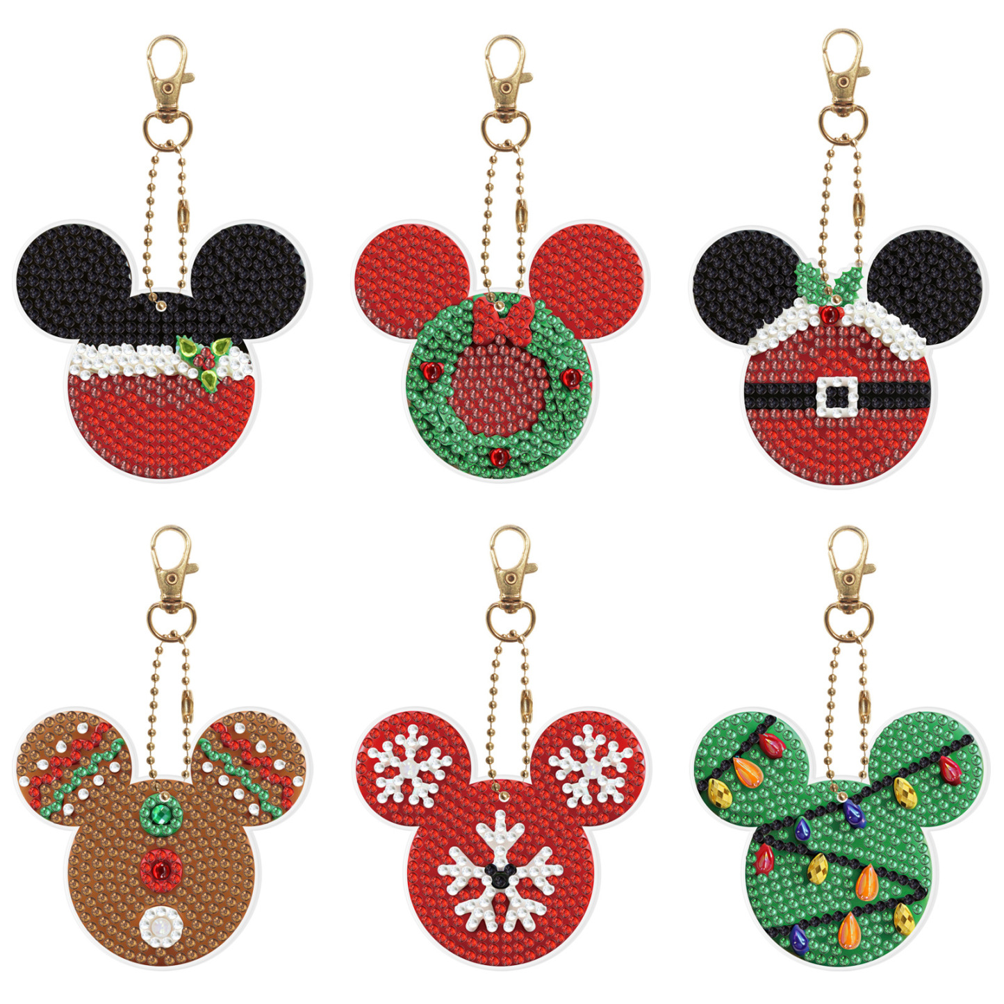 Diamond painting DIY keychain Christmas style keychain handmade diamond pasting Easter keychain Spring Festival diamond painting