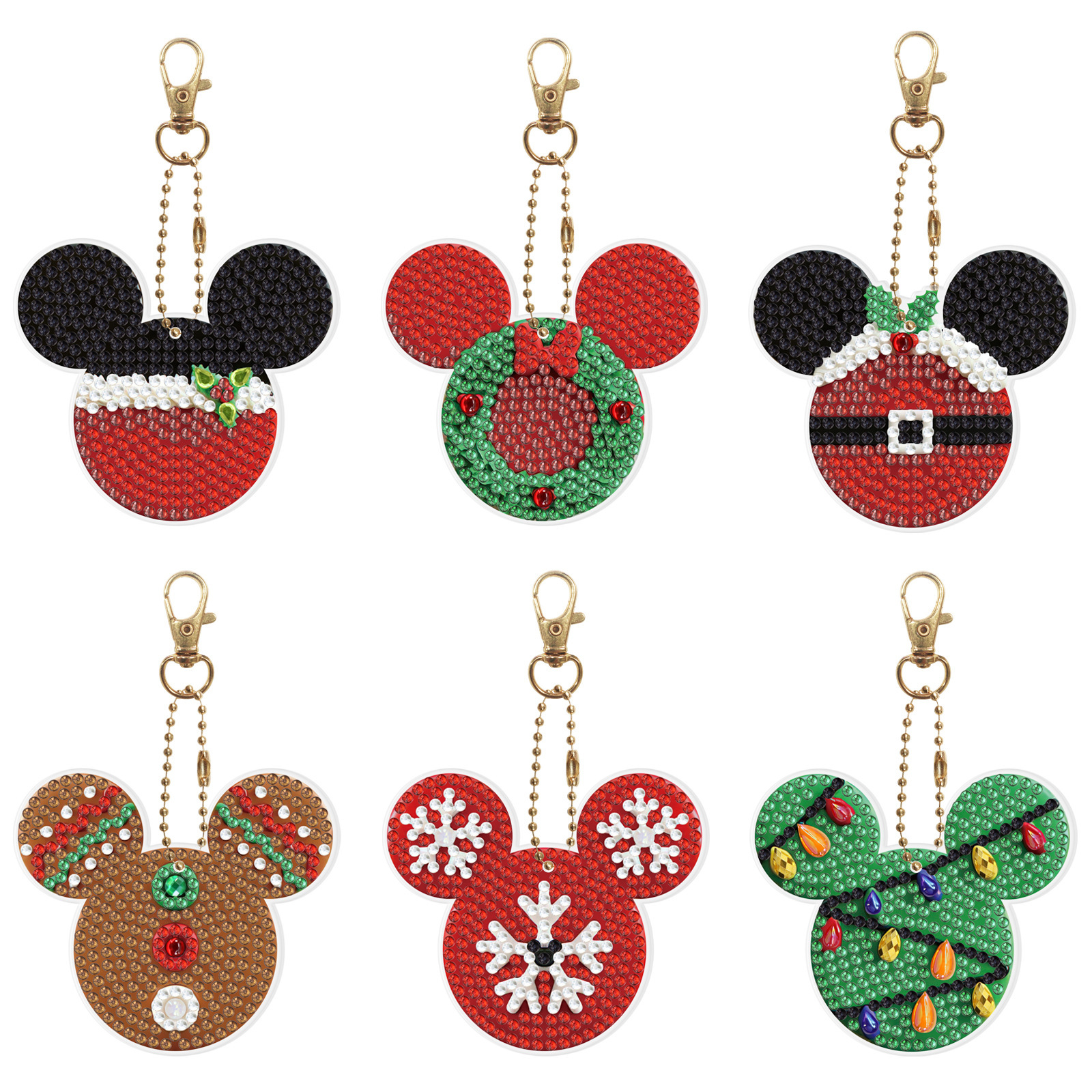Diamond painting DIY keychain Christmas style keychain handmade diamond pasting Easter keychain Spring Festival diamond painting