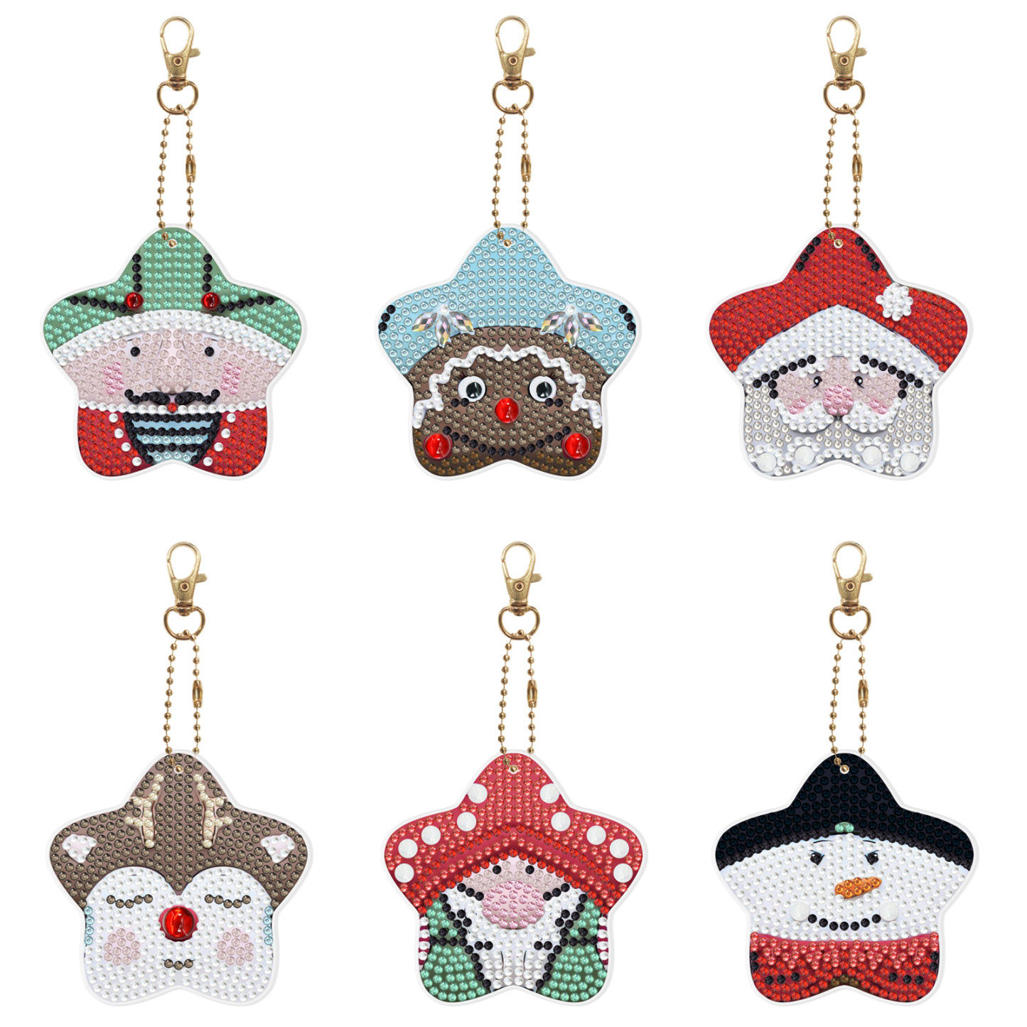 Diamond painting DIY keychain Christmas style keychain handmade diamond pasting Easter keychain Spring Festival diamond painting