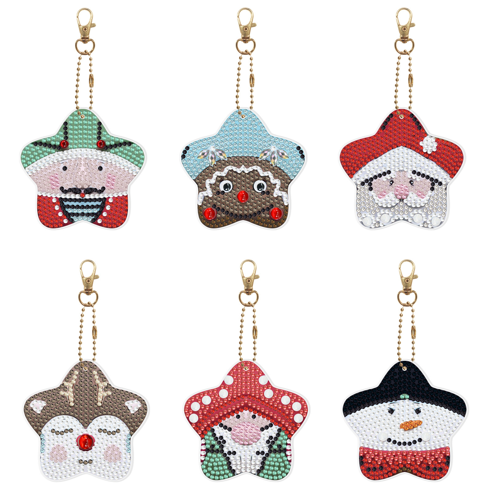 Diamond painting DIY keychain Christmas style keychain handmade diamond pasting Easter keychain Spring Festival diamond painting