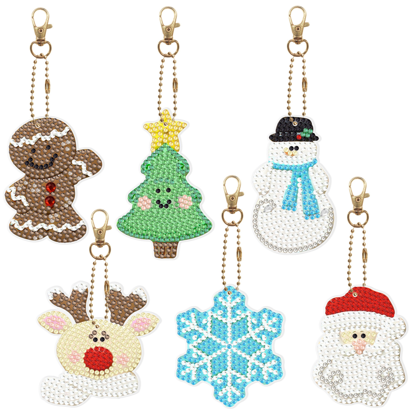 Diamond painting DIY keychain Christmas style keychain handmade diamond pasting Easter keychain Spring Festival diamond painting