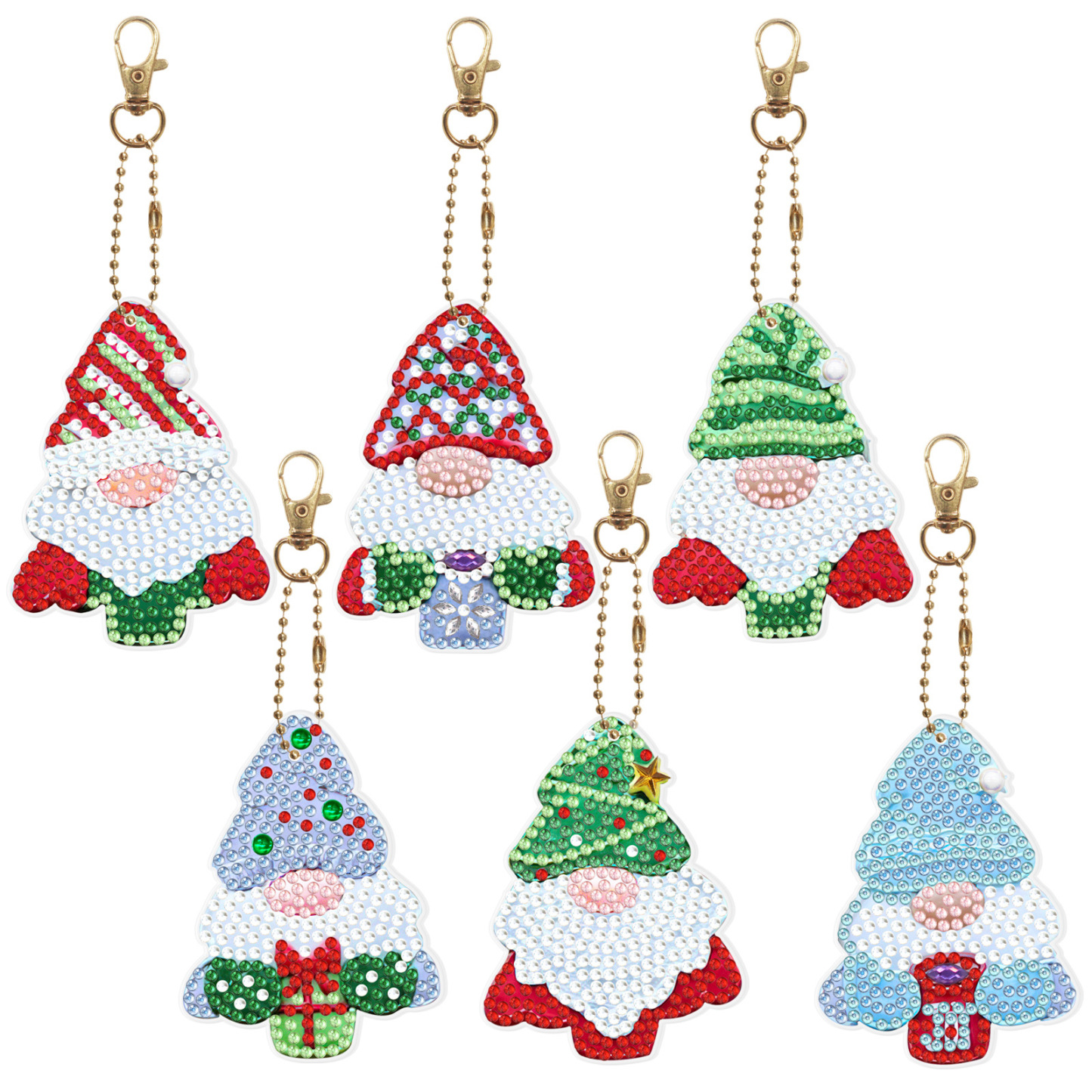 Diamond painting DIY keychain Christmas style keychain handmade diamond pasting Easter keychain Spring Festival diamond painting
