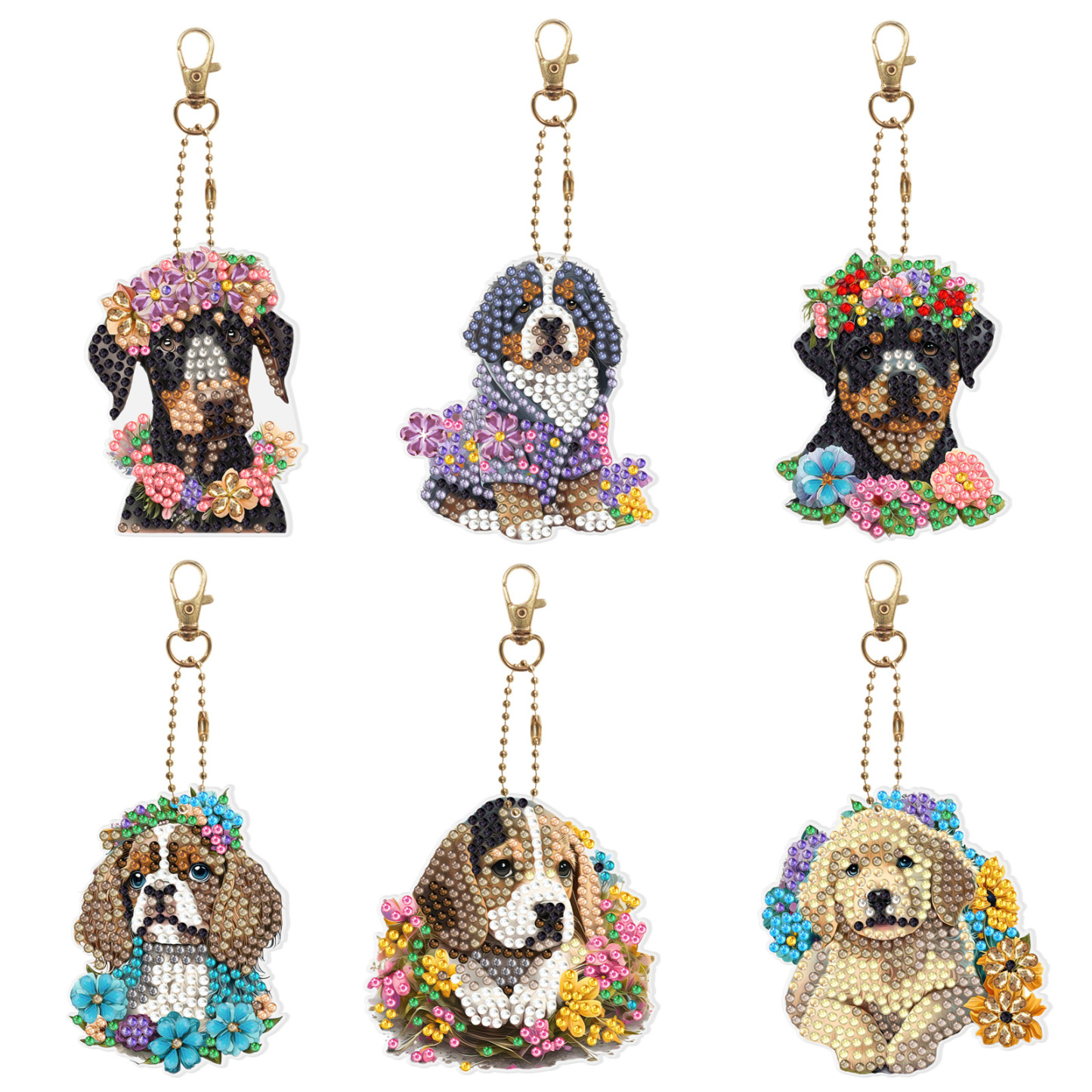 Diamond painting DIY keychain Christmas style keychain handmade diamond pasting Easter keychain Spring Festival diamond painting