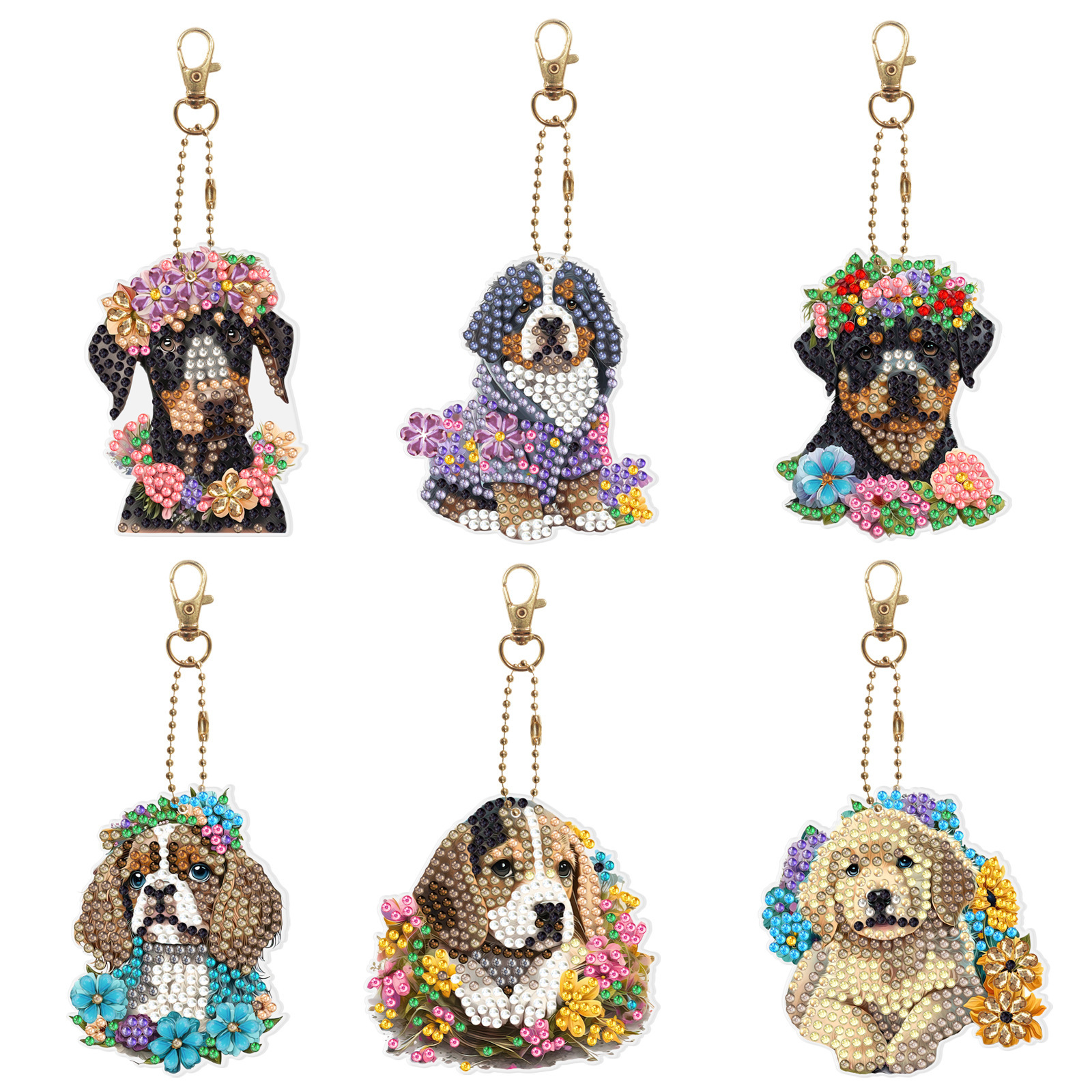 Diamond painting DIY keychain Christmas style keychain handmade diamond pasting Easter keychain Spring Festival diamond painting