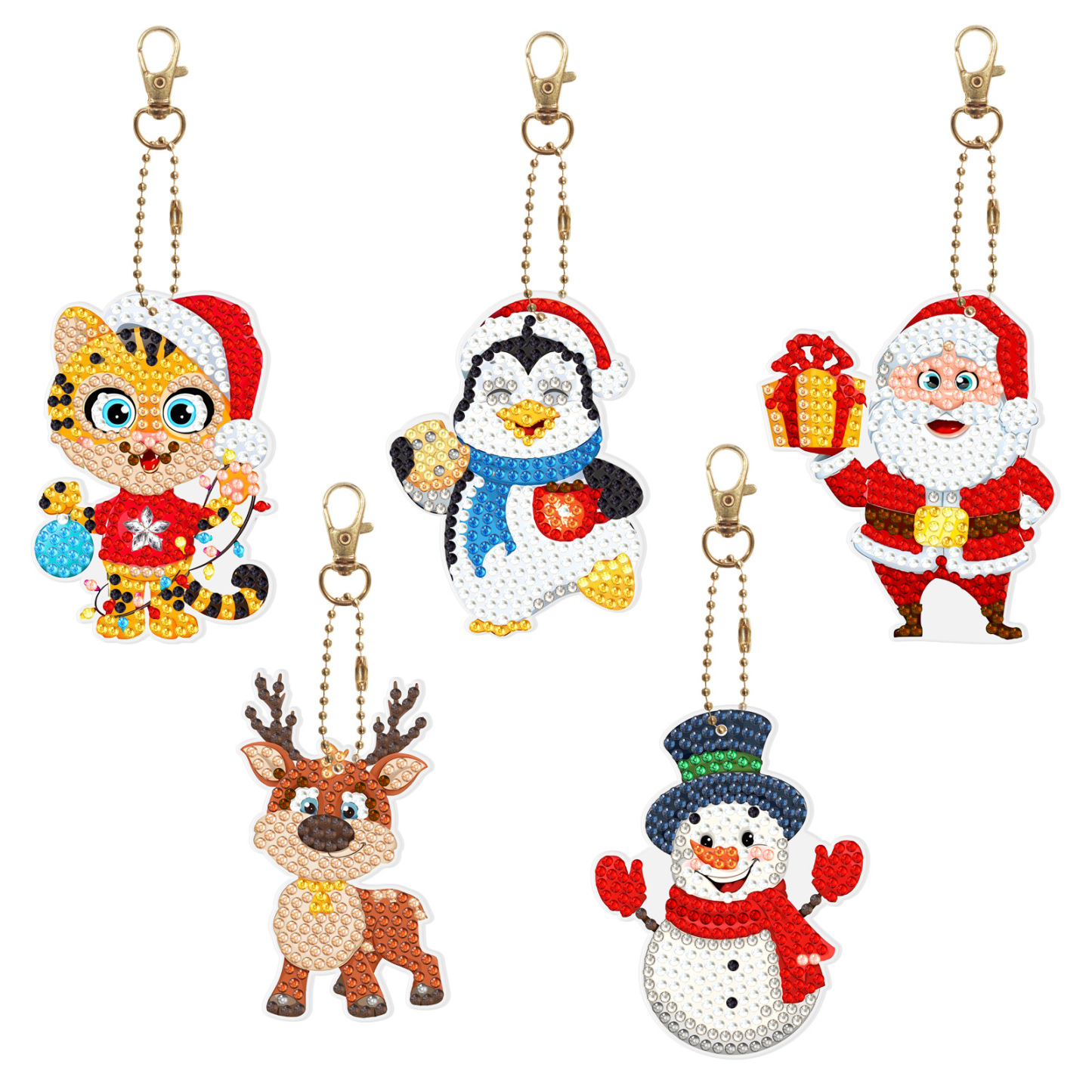 Diamond painting DIY keychain Christmas style keychain handmade diamond pasting Easter keychain Spring Festival diamond painting