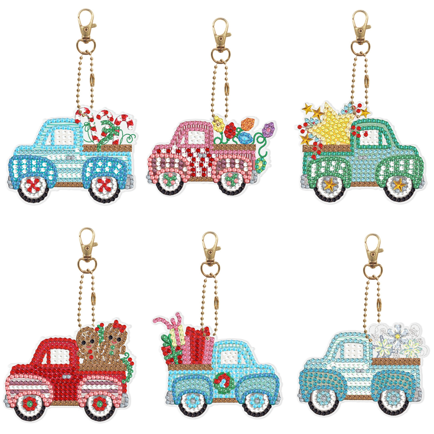 Diamond painting DIY keychain Christmas style keychain handmade diamond pasting Easter keychain Spring Festival diamond painting