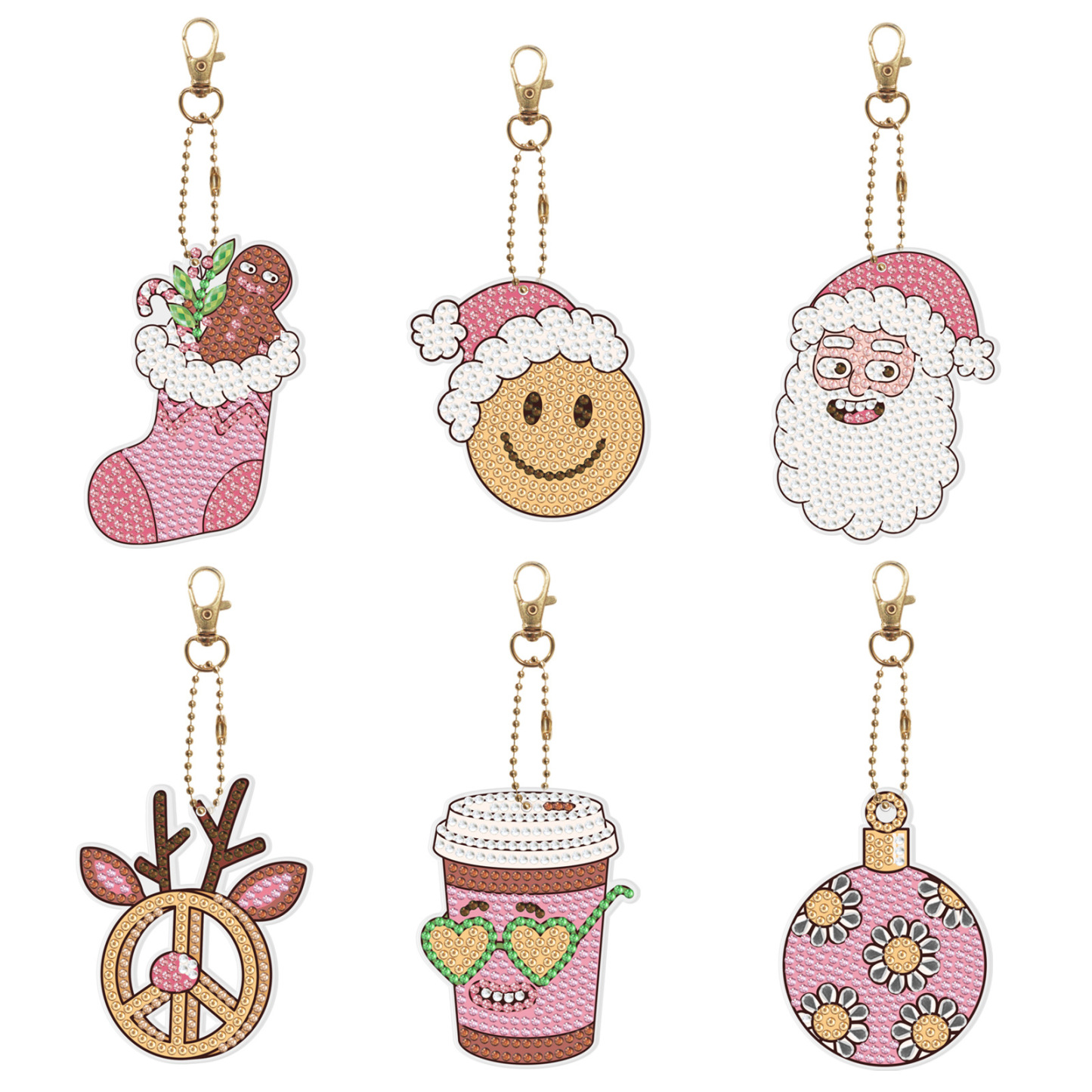 Diamond painting DIY keychain Christmas style keychain handmade diamond pasting Easter keychain Spring Festival diamond painting