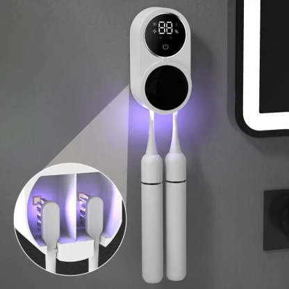 Wall-Mounted UV Light Sterilizer Toothbrush Holder