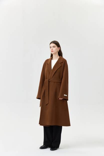 Wool Pocket Coat With Belt
