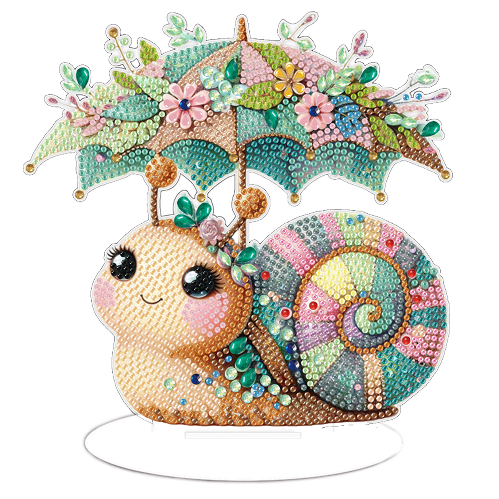 DIY Acrylic Special Shaped Desktop Diamond Art Kits(Leaf Snail)