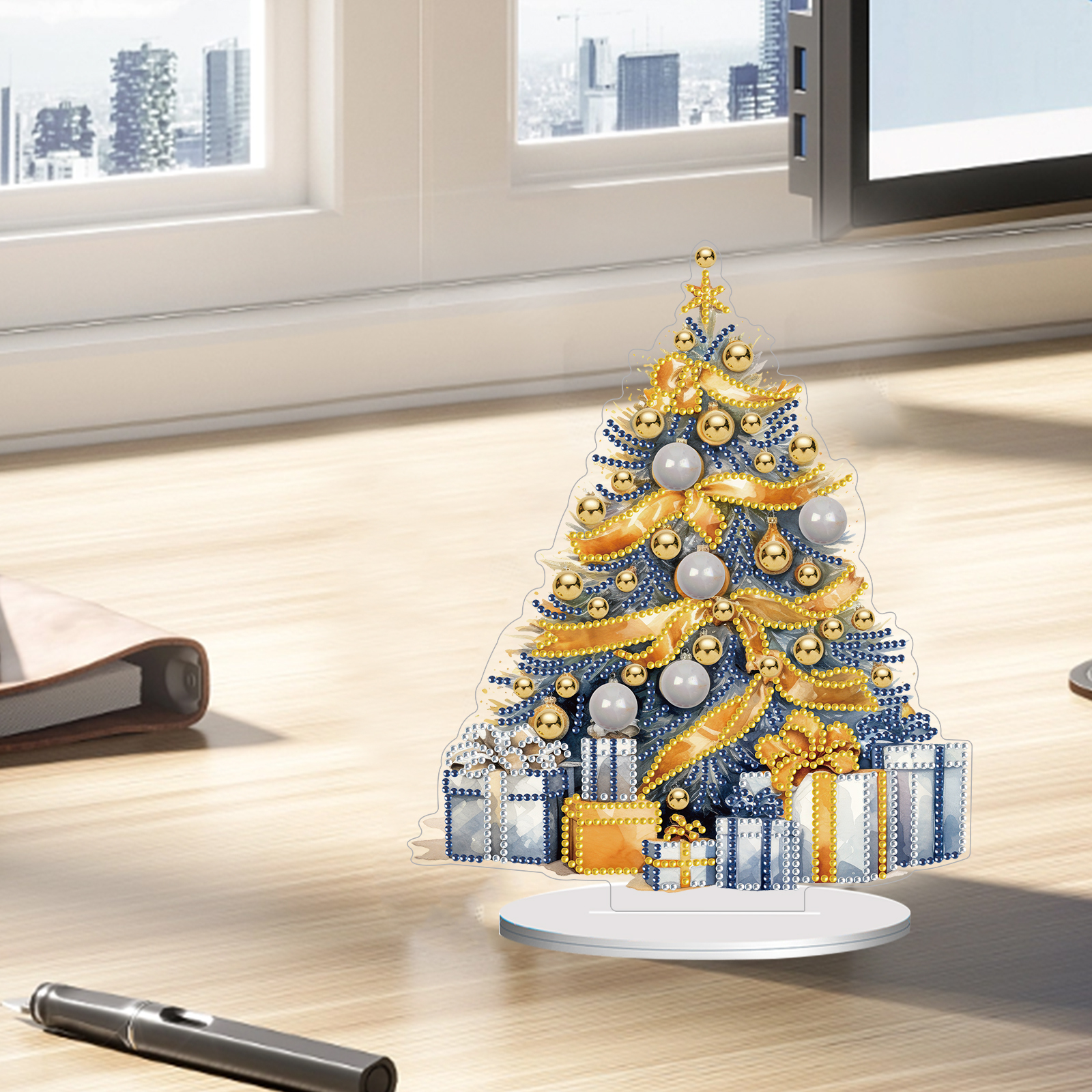 5D DIY Diamond Painting Special Shape Desk Ornament Christmas Tree Decor Kit