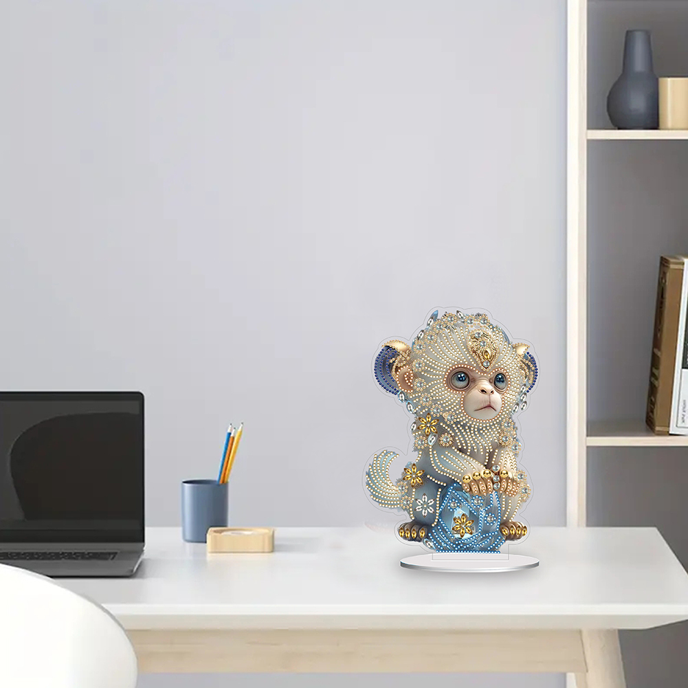 DIY Zodiac Monkey Diamond Painting Desktop Ornament for Office Desktop Decor