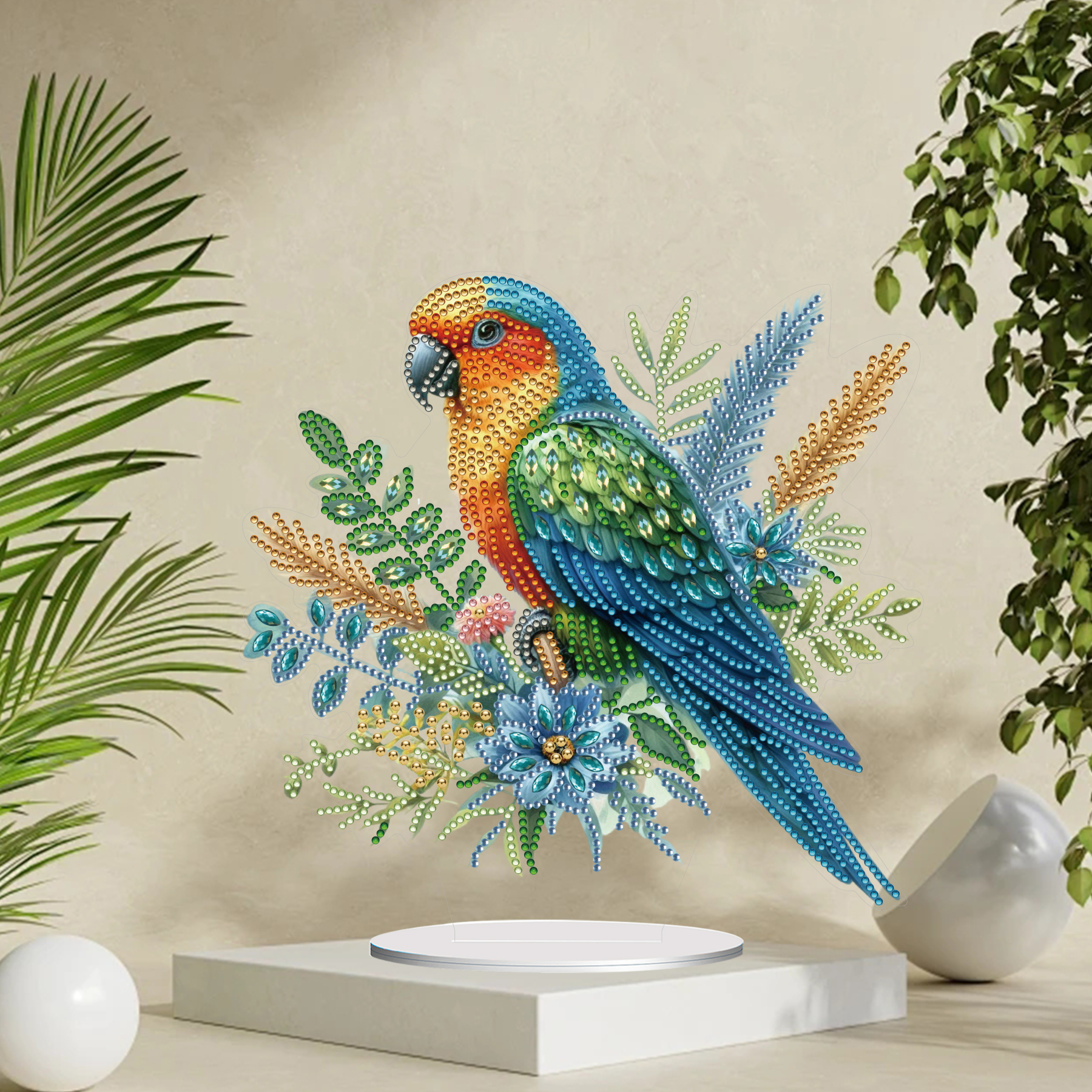 5D DIY Special Shape Diamond Painting Desk Ornament Parrot Decor Kit