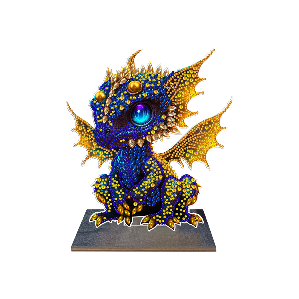 5D DIY Diamond Painting Ornament Crystal Drill Dragon Wooden Kit