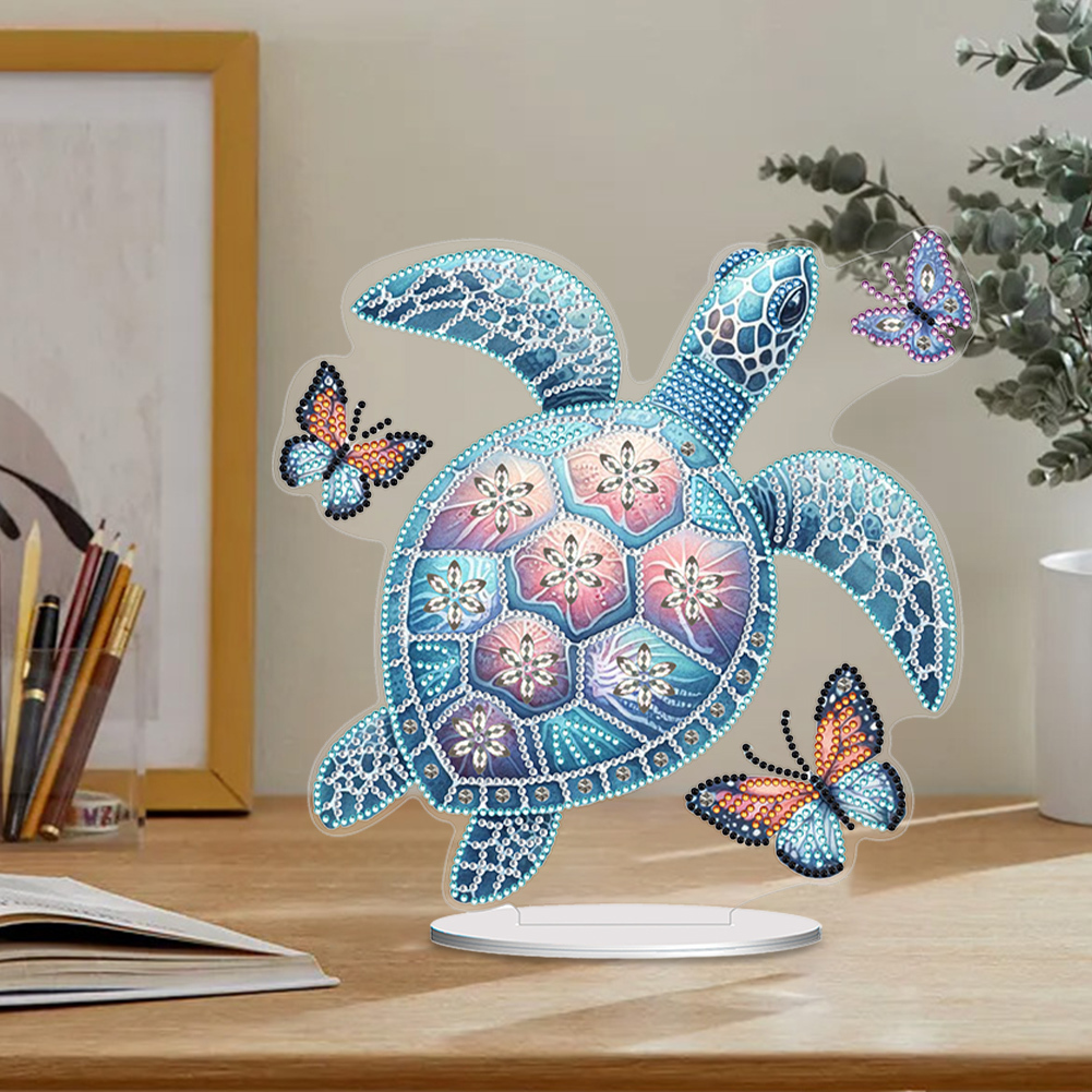DIY Sea Turtle Butterfly Special Shaped Desktop Diamond Art Kits Home Table Decor