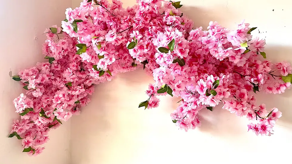 Artificial Cherry Blossom Ceiling Garland, Pink Blossom Ceiling Decor