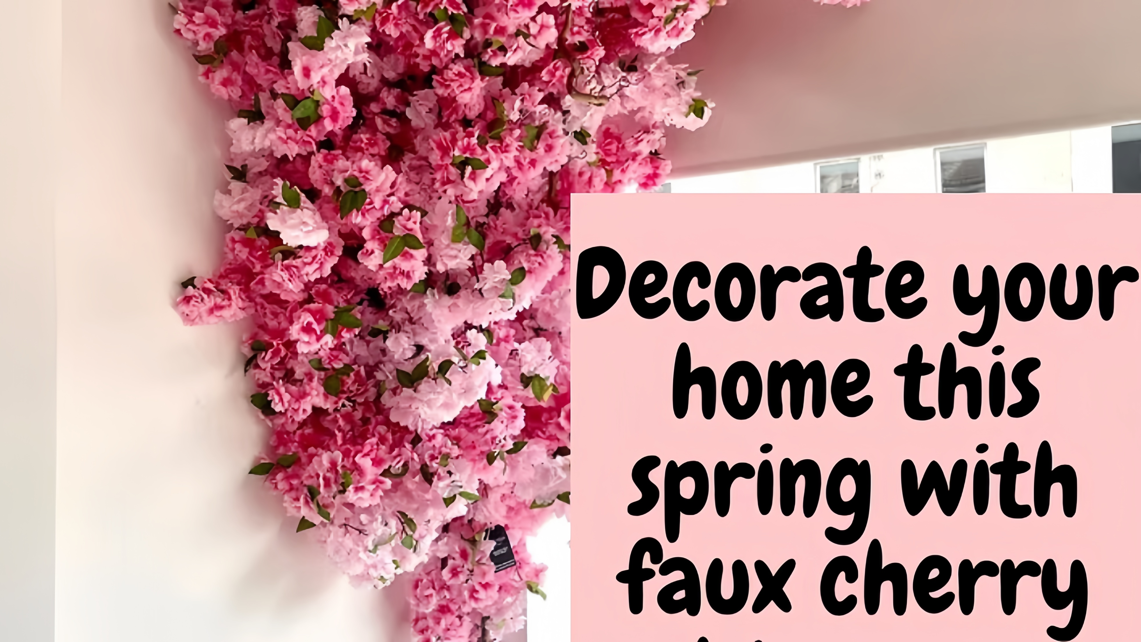 Artificial Cherry Blossom Ceiling Garland, Pink Blossom Ceiling Decor Garlands