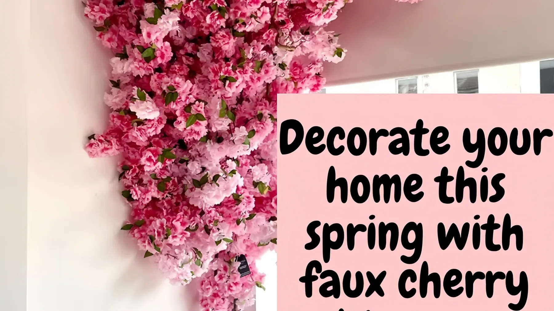 Artificial Cherry Blossom Ceiling Garland, Pink Blossom Ceiling Decor Garlands