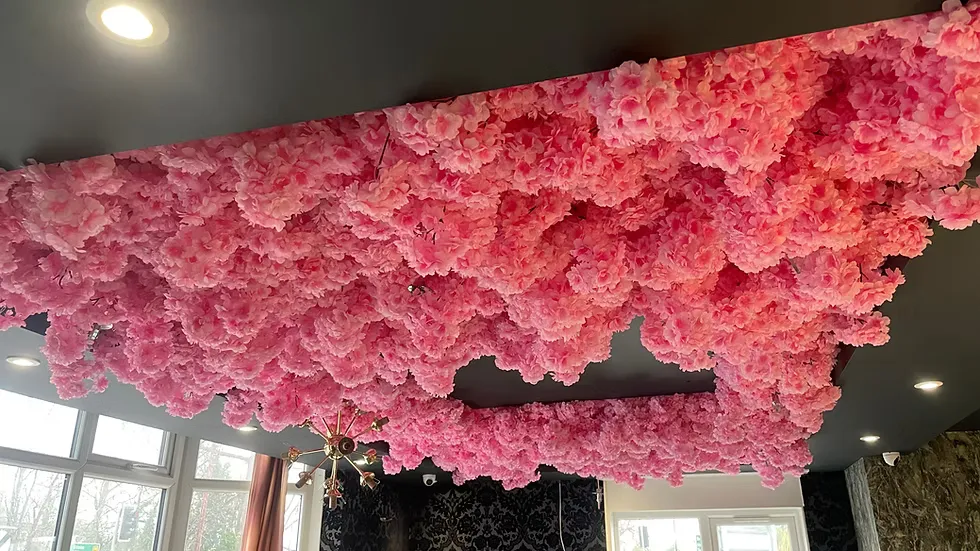Artificial Cherry Blossom Ceiling Garland, Pink Blossom Ceiling Decor Garlands