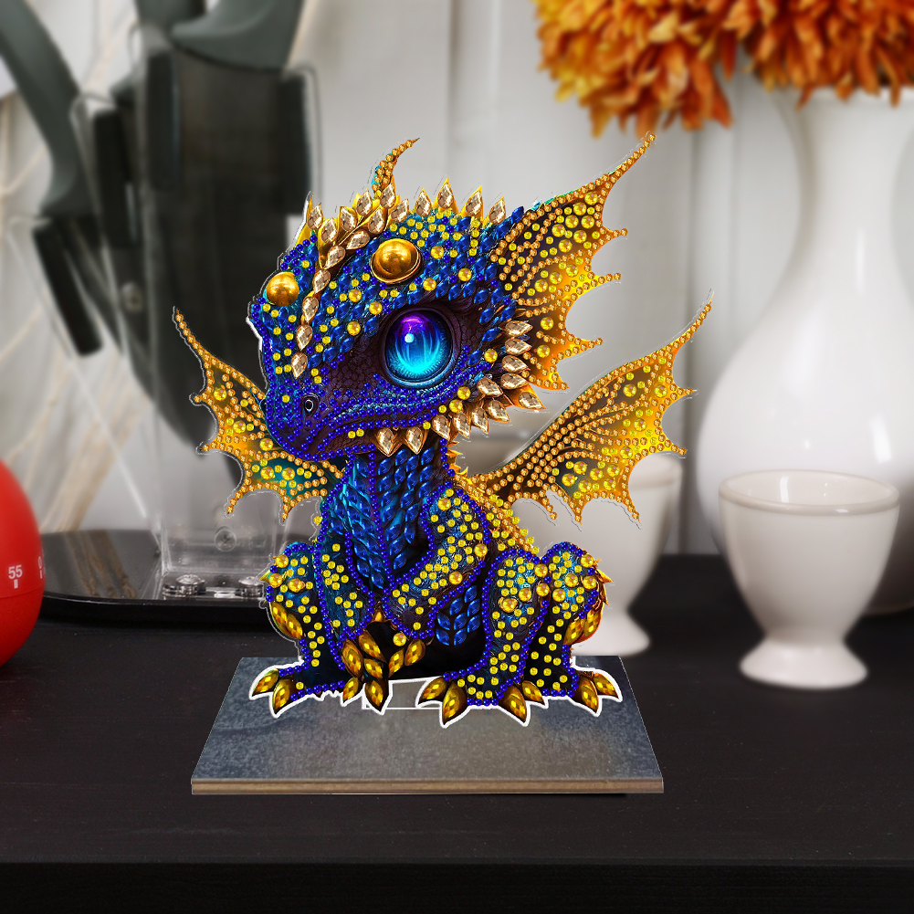 5D DIY Diamond Painting Ornament Crystal Drill Dragon Wooden Kit