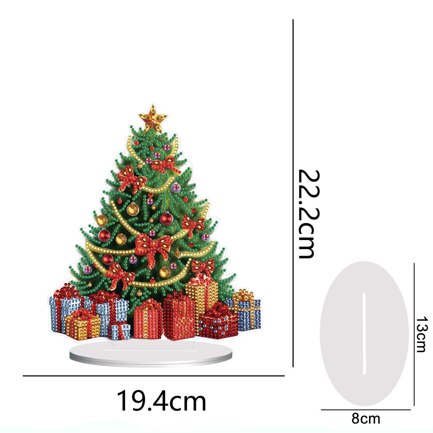 5D DIY Diamond Painting Special Shape Desk Ornament Christmas Tree Decor Kit