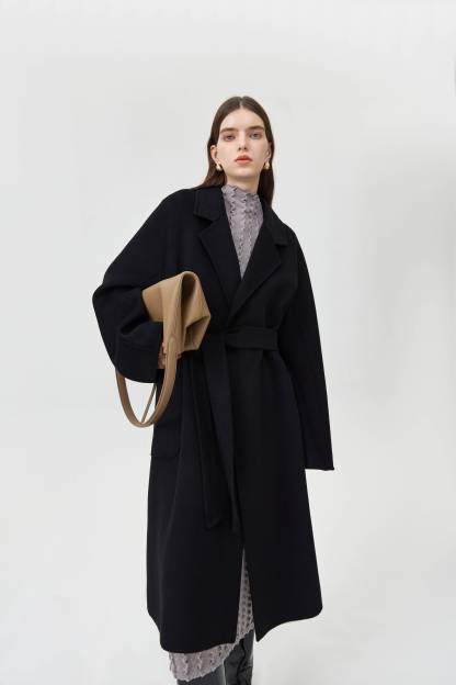 Wool Pocket Coat With Belt