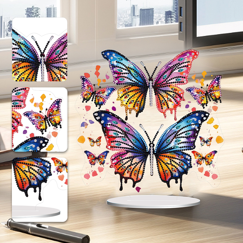 5D DIY Special Shape Diamond Painting Acrylic Desk Ornament Butterfly Decor Kit
