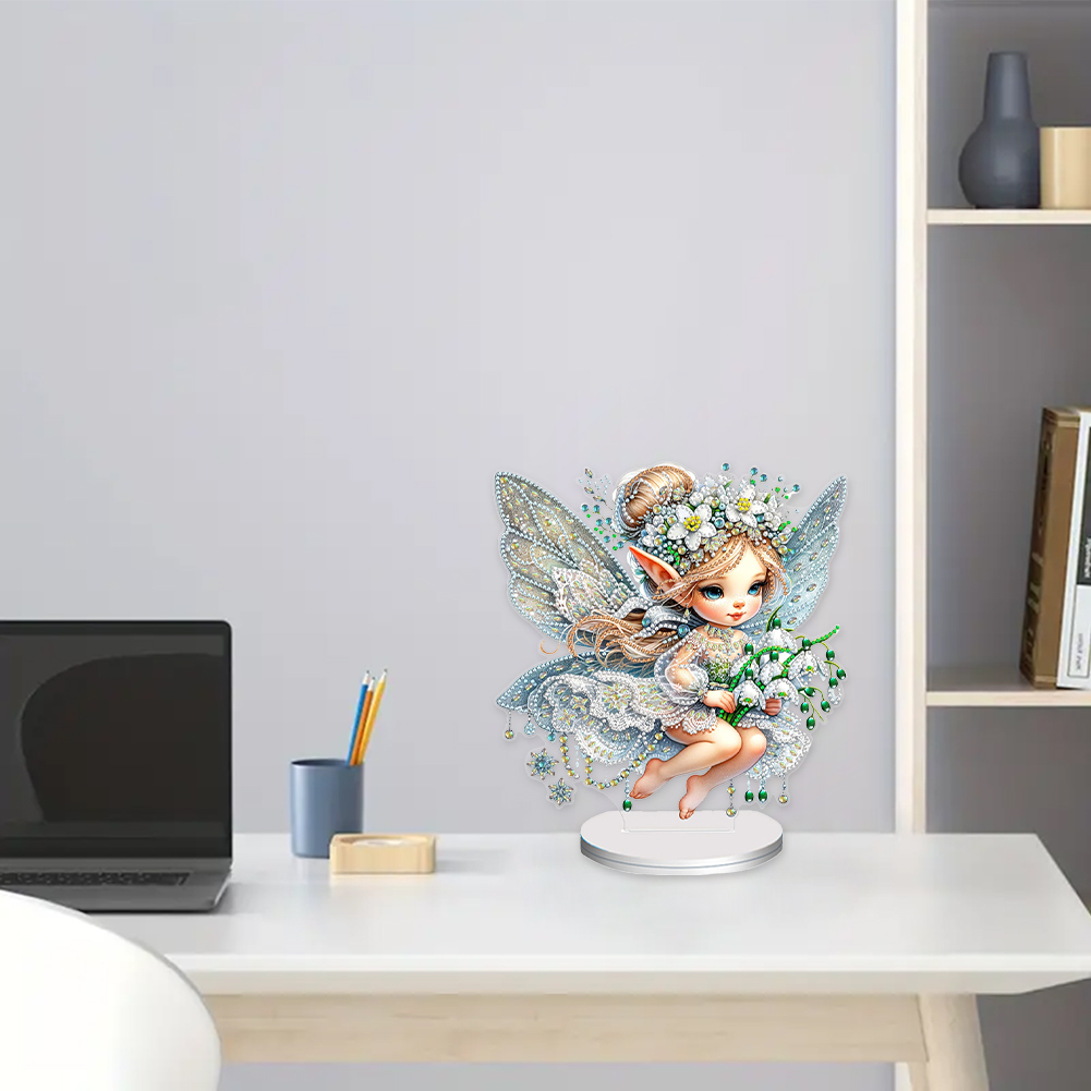 DIY Flower Fairy Special Shaped Double Sided Diamond Painting Tabletop Ornaments Kit