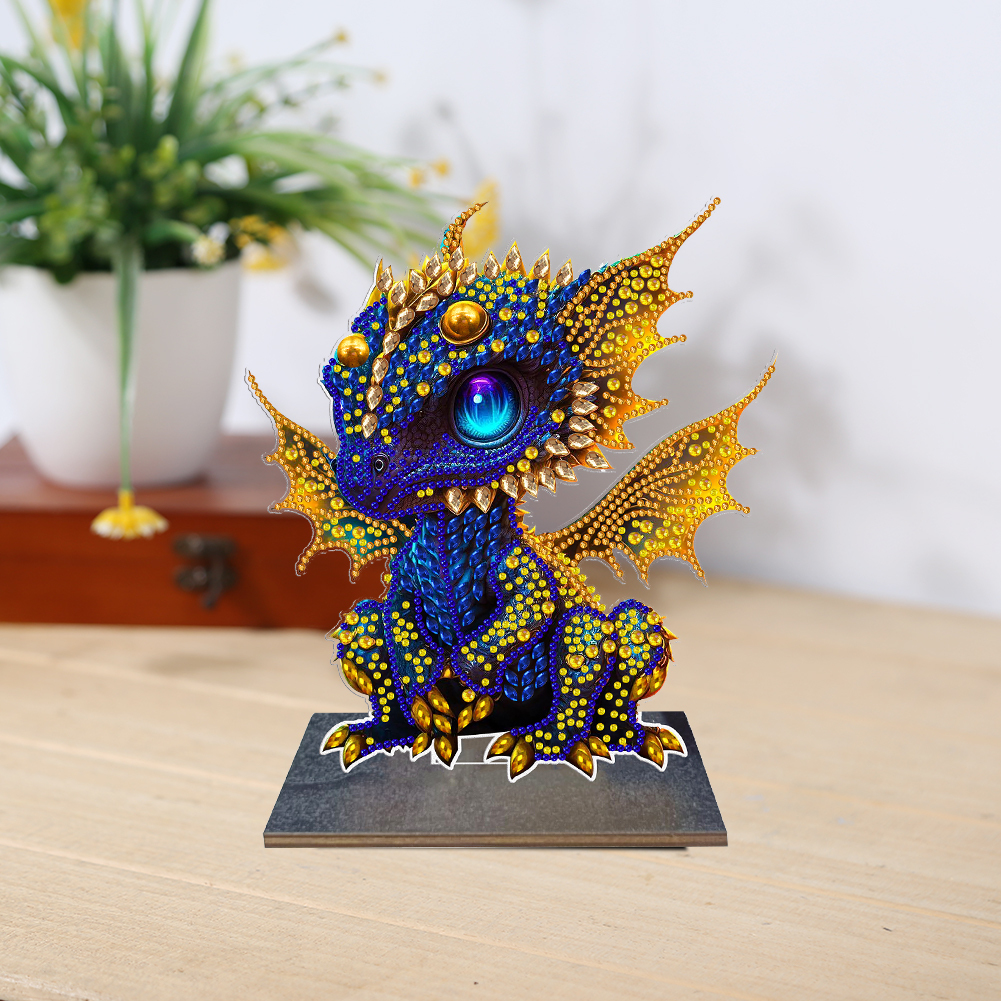 5D DIY Diamond Painting Ornament Crystal Drill Dragon Wooden Kit